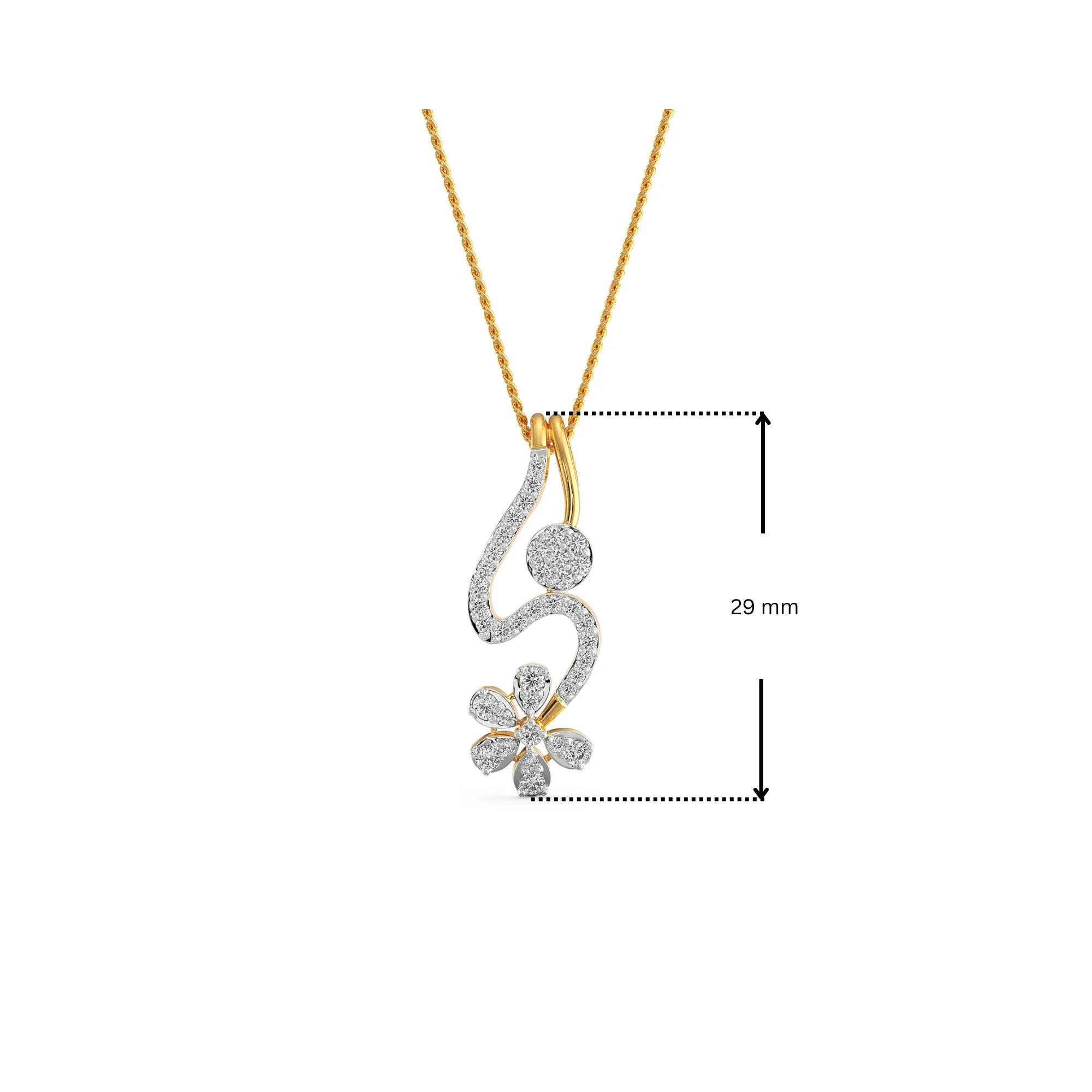 Floral Drop Lab Grown Diamond Pendant 9KT