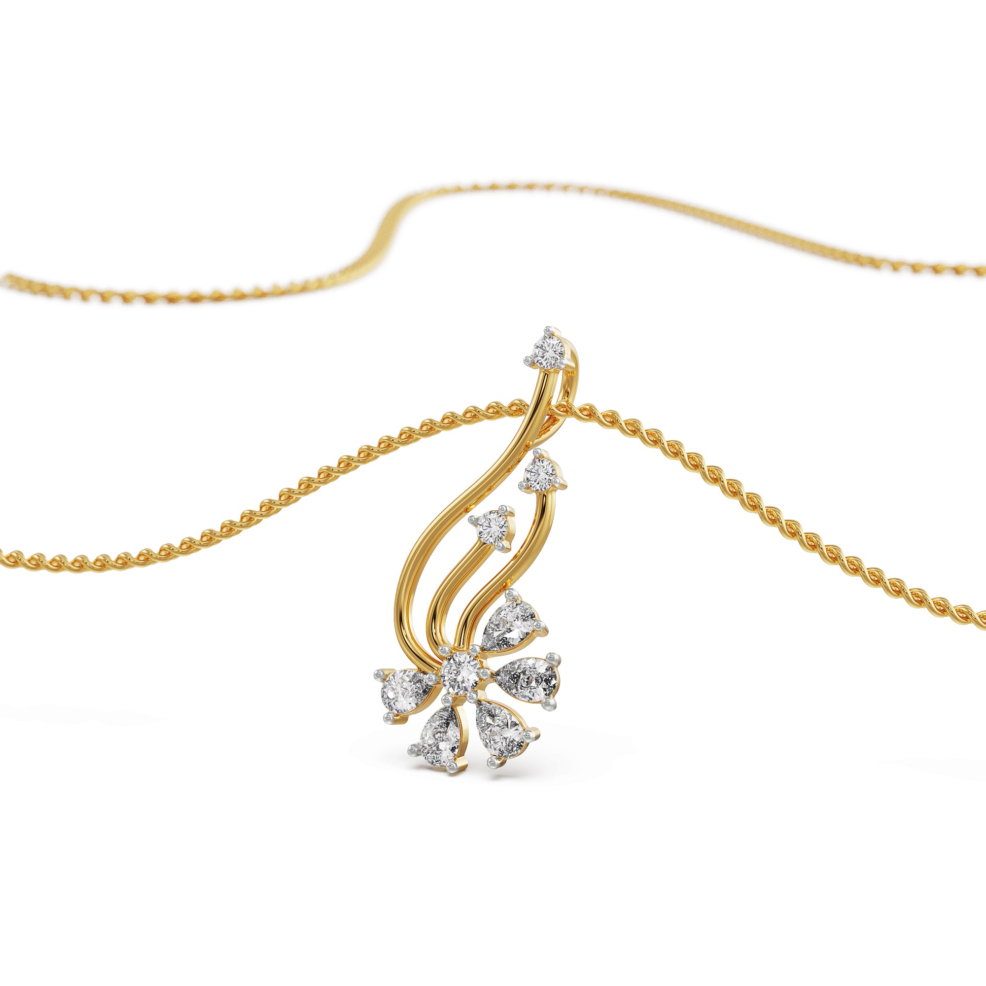 Floral Fantasy Diamond Pendant Prospective View
