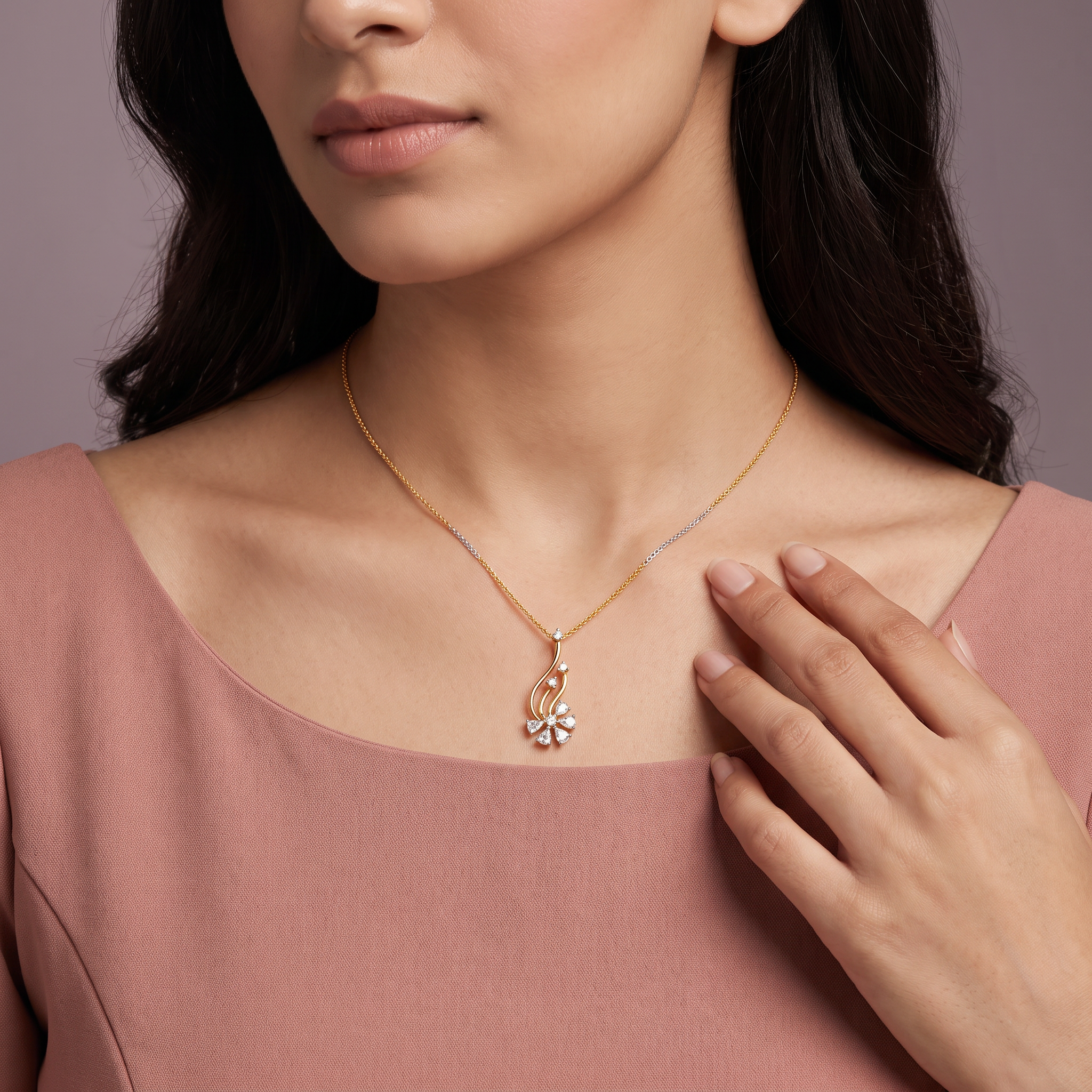 Floral Fantasy Lab Grown Diamond Pendant