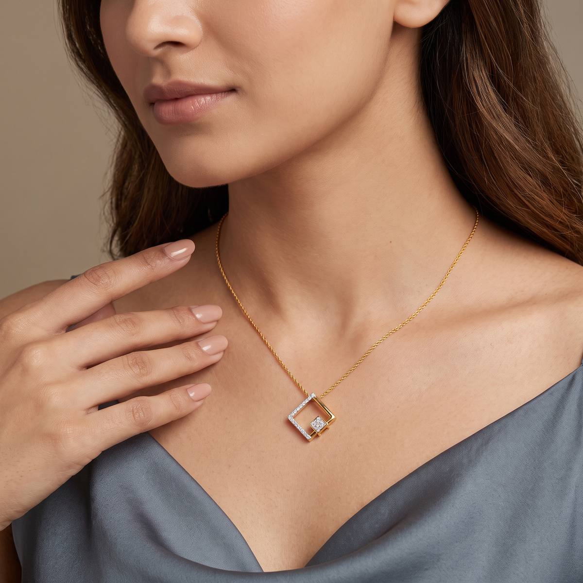Squared Beauty Lab Grown Diamond Pendant