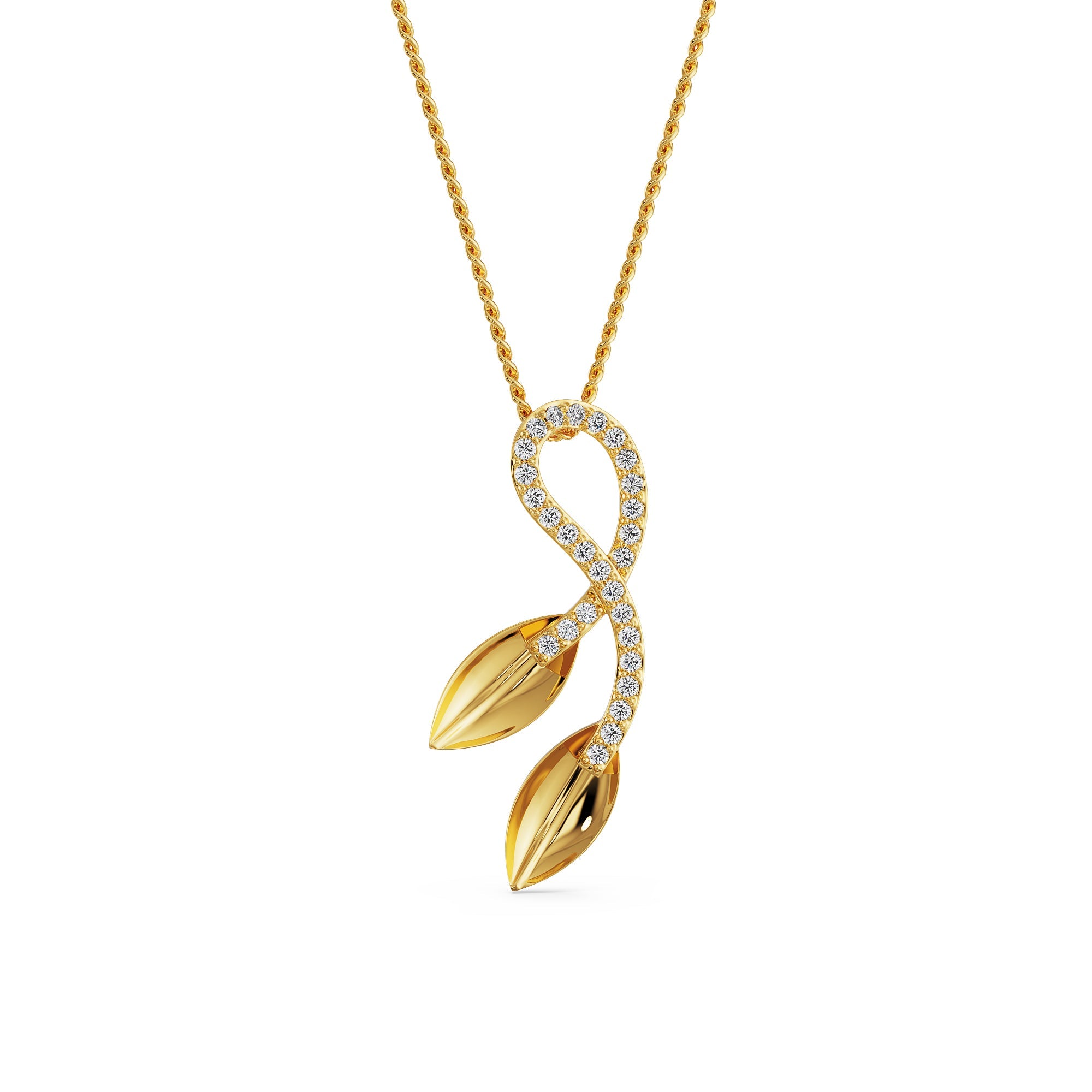 Lab Grown Diamond Leaf Fusion Pendant_in-stock
