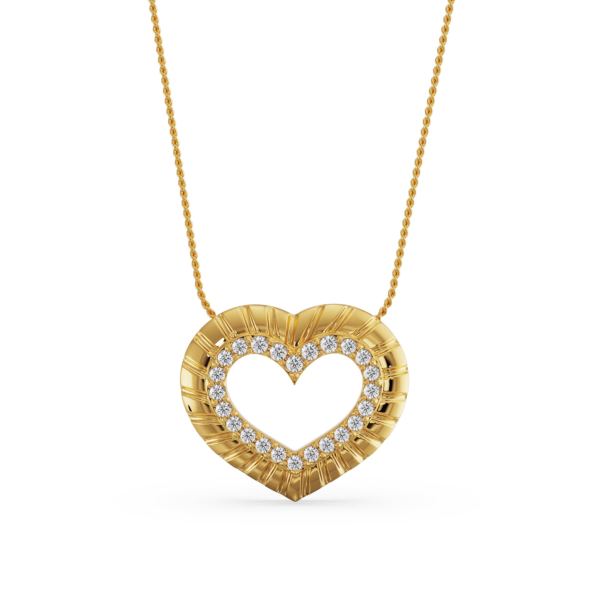 Blushing Heart Diamond Pendant Front View