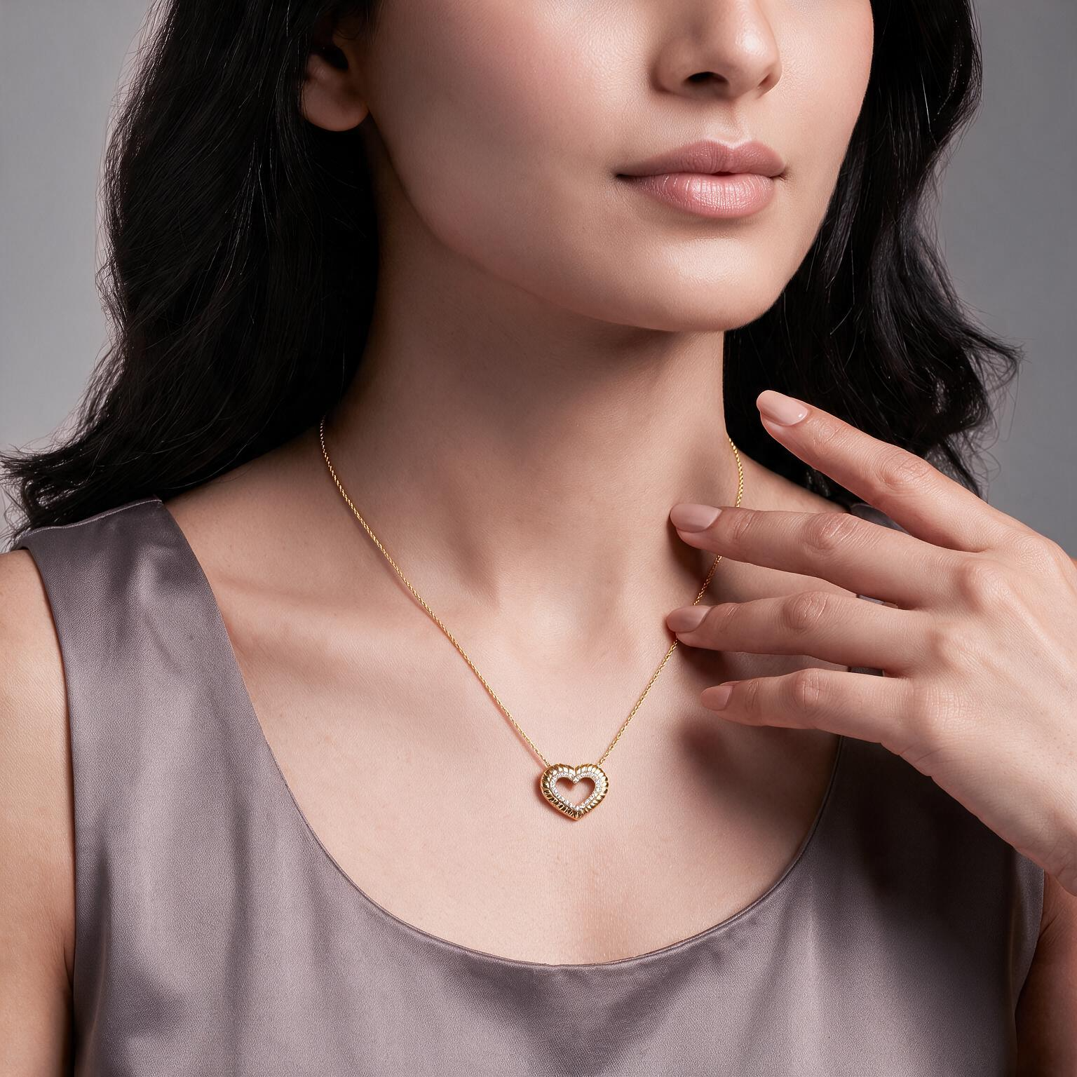Blushing Heart Lab Grown Diamond Pendant