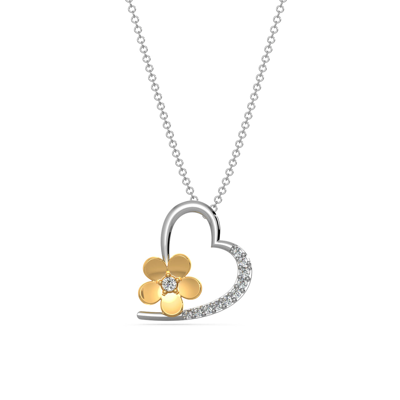 Love Blossom Diamond Pendant Front view
