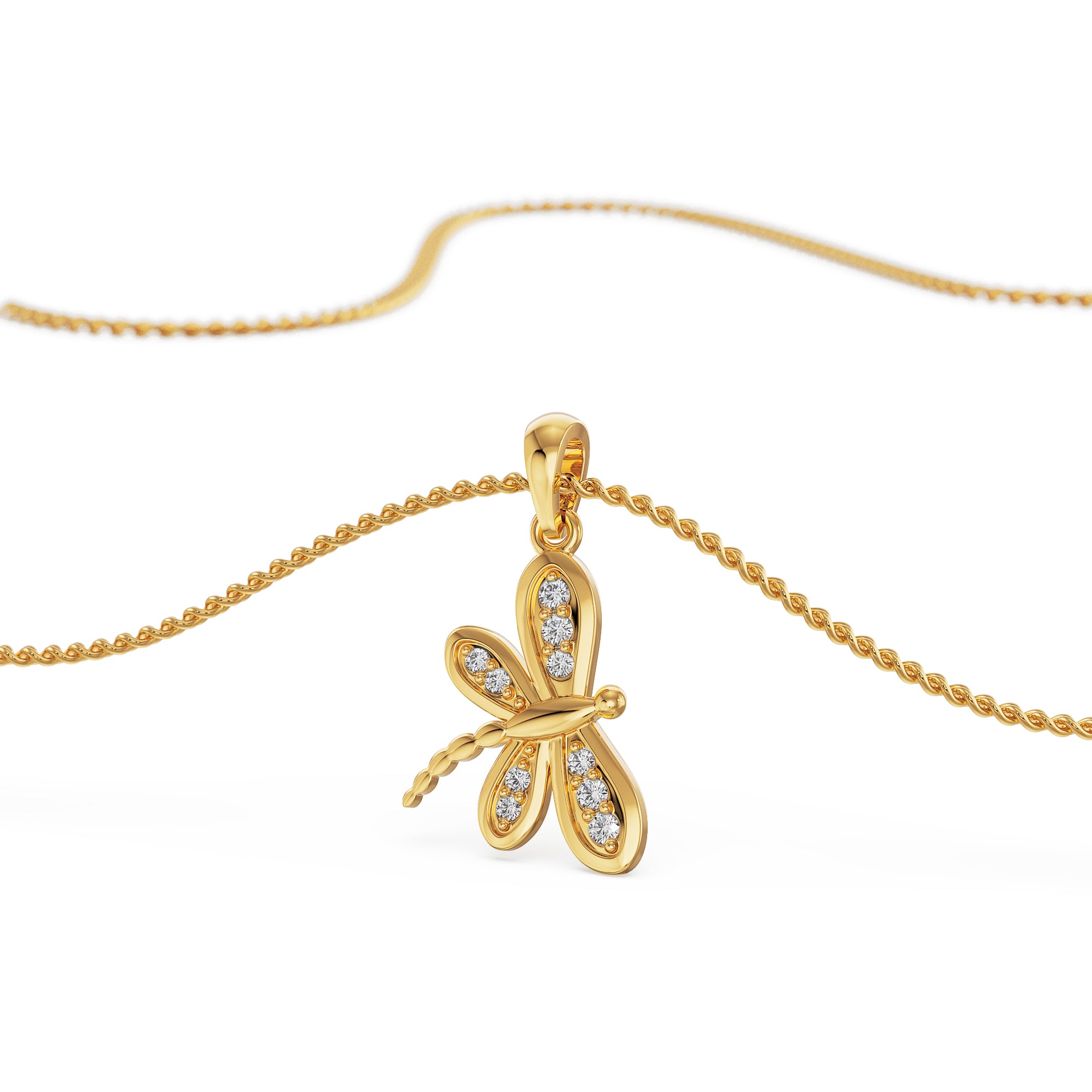 Butterfly Diamond Pendant Prospective view