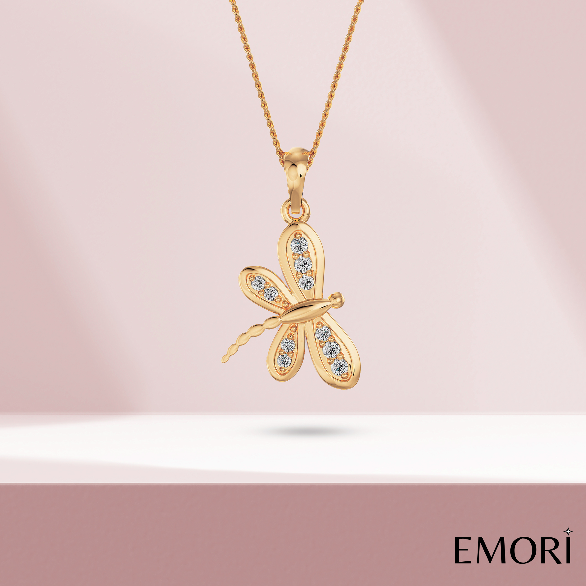 Butterfly Diamond Pendant prospective View