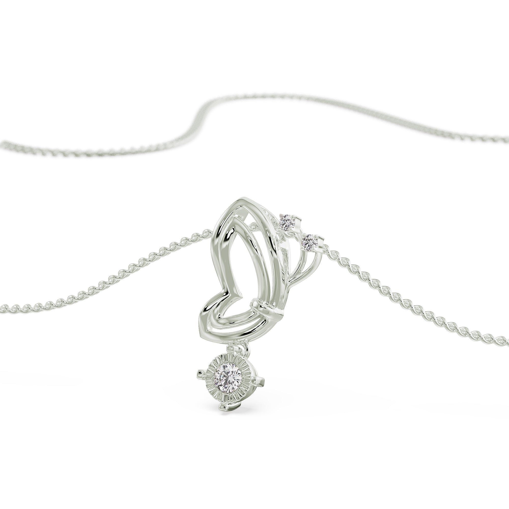 Artistic Diamond Pendant Prospective view