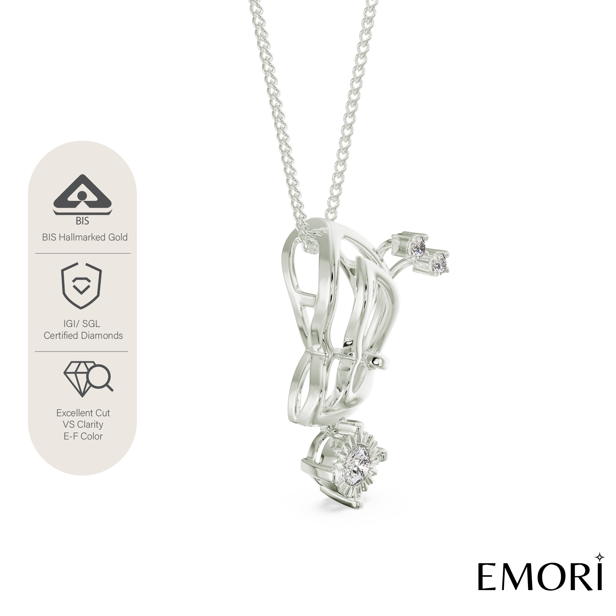 Artistic Lab Grown Diamond Pendant_in-stock