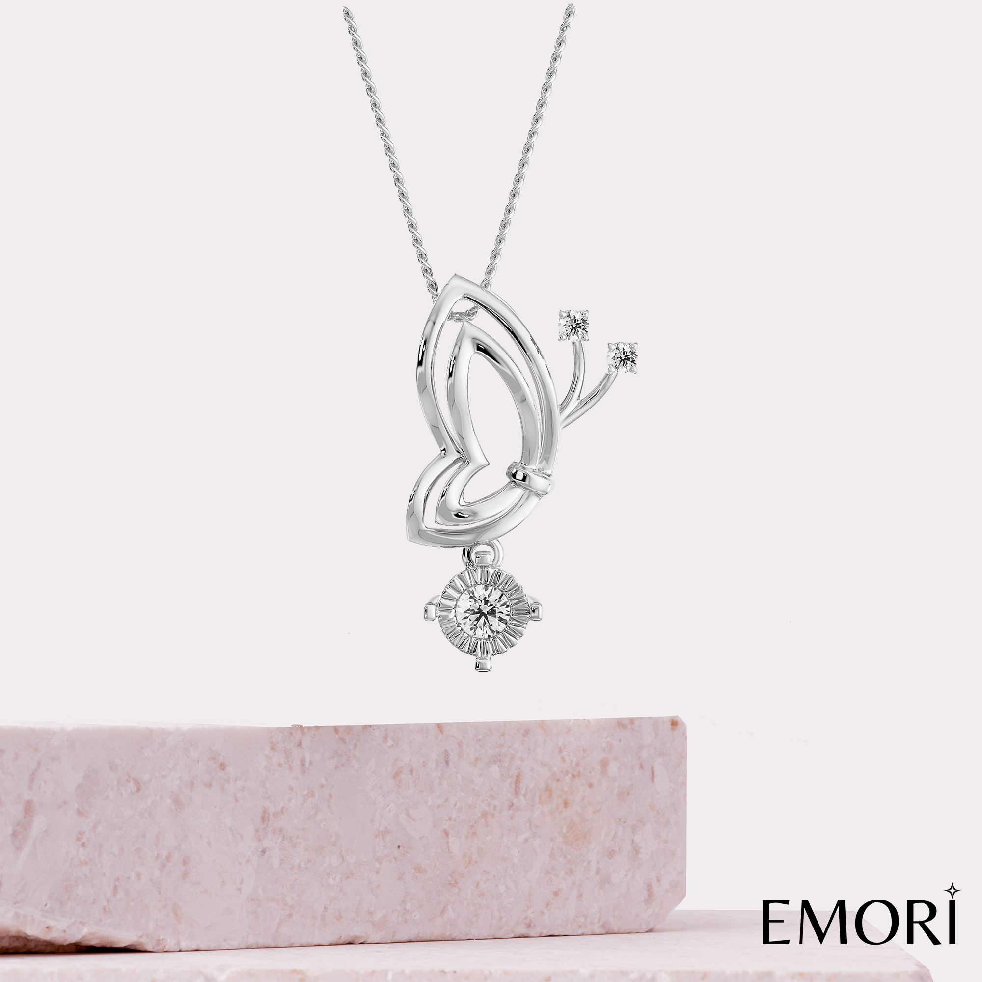 Artistic Diamond Pendant Prospective View
