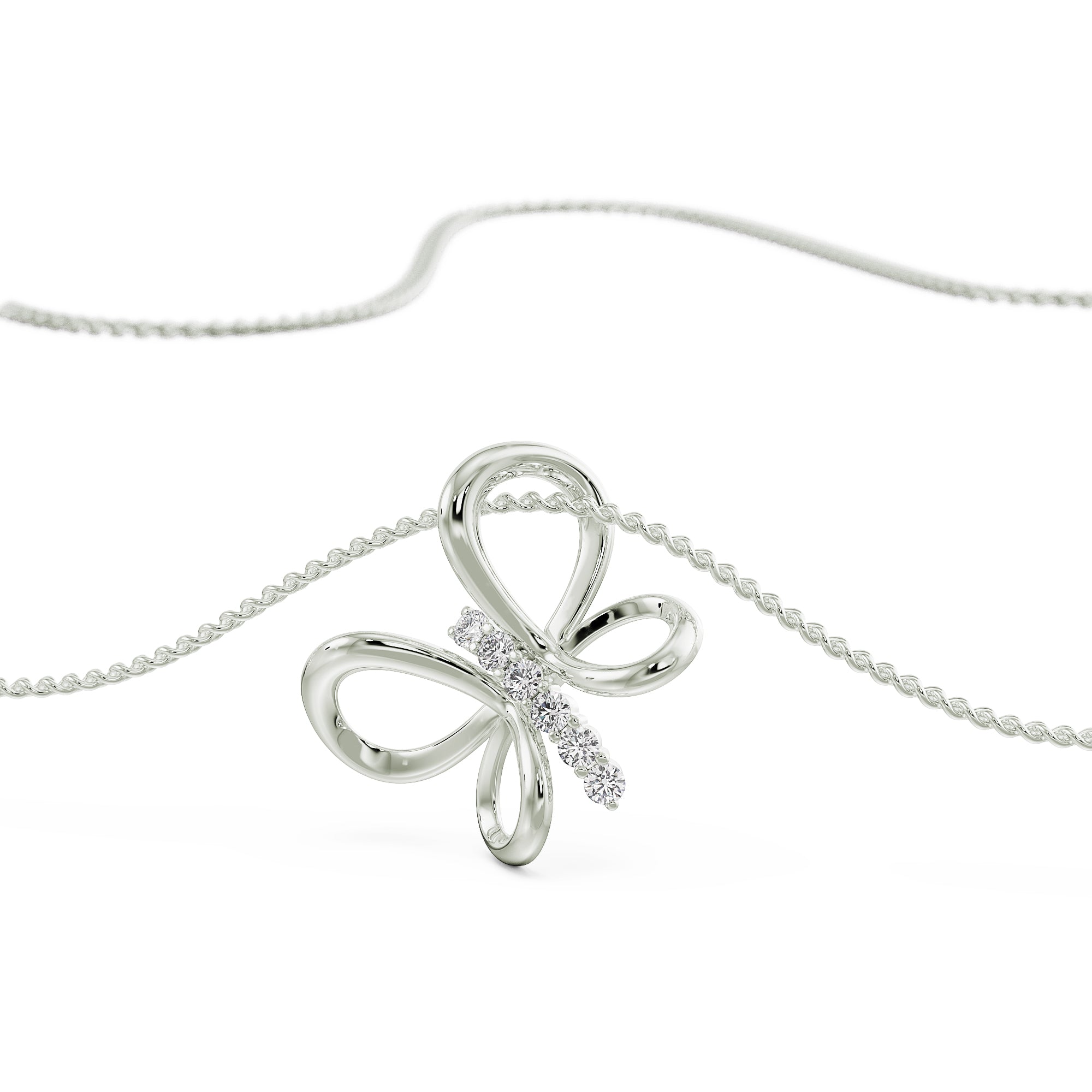 Diamond Butterfly Dream Pendant Prospective view