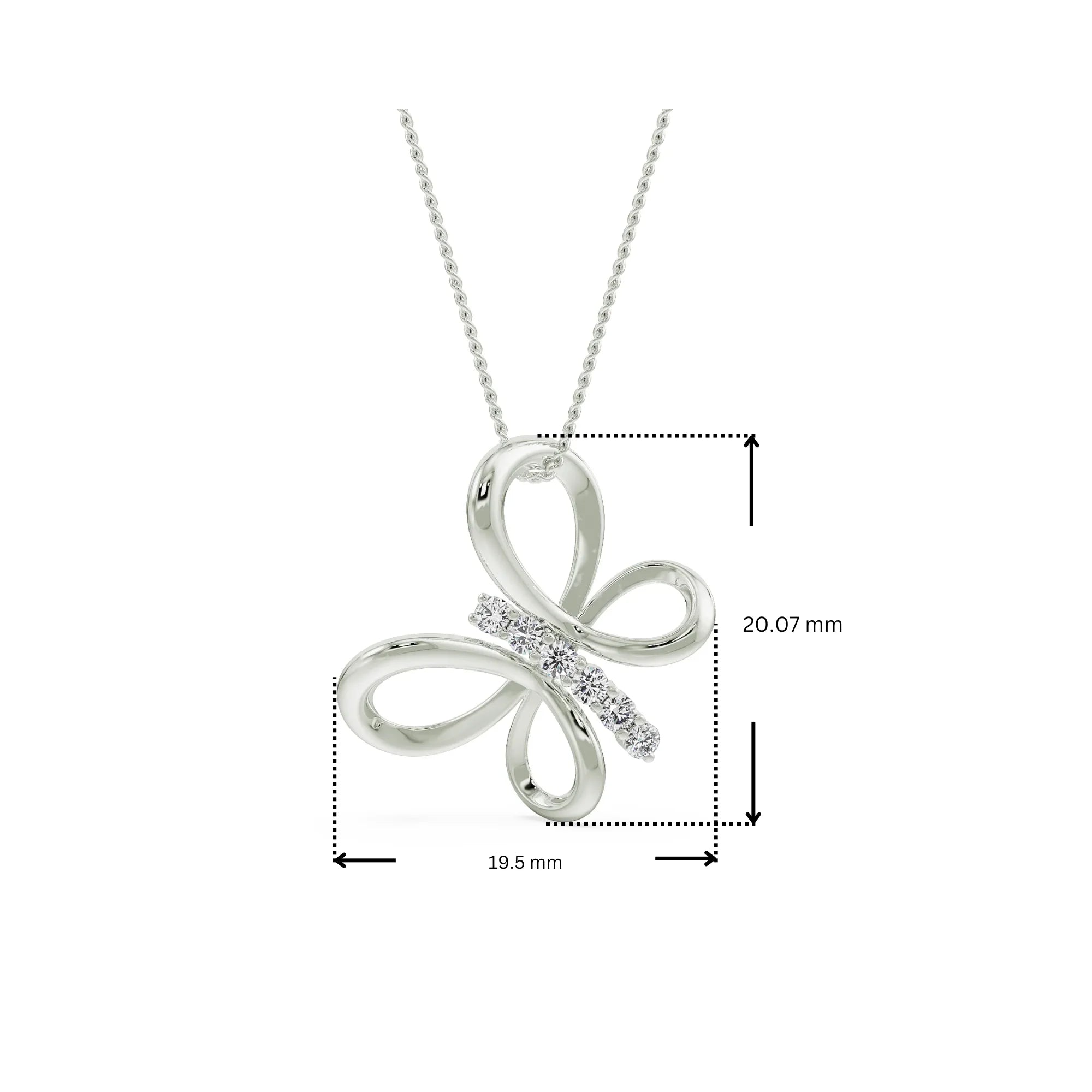 Lab Grown Diamond Butterfly Dream Pendant 9KT