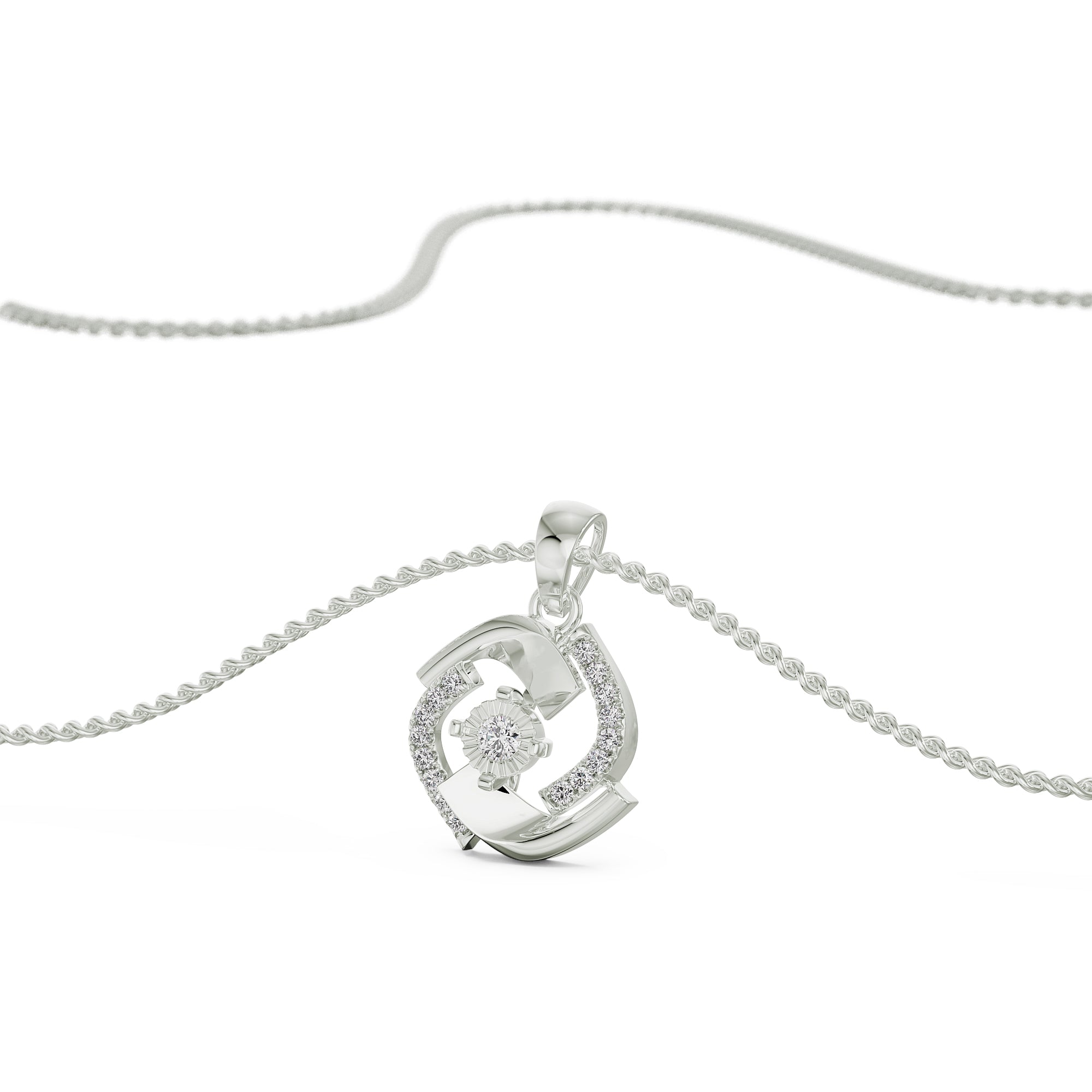 Evil Eye Diamond Pendant Prospective view