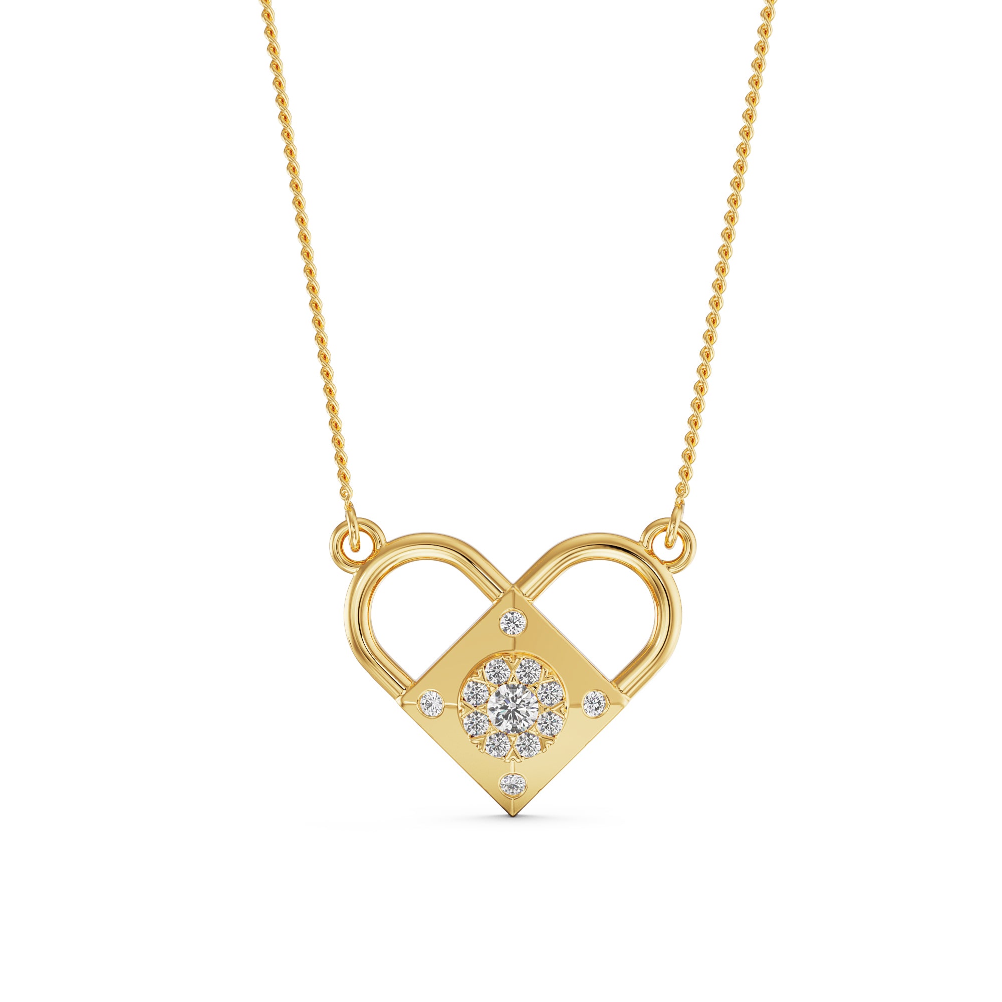 Heart of Eternity Diamond Necklace Front view