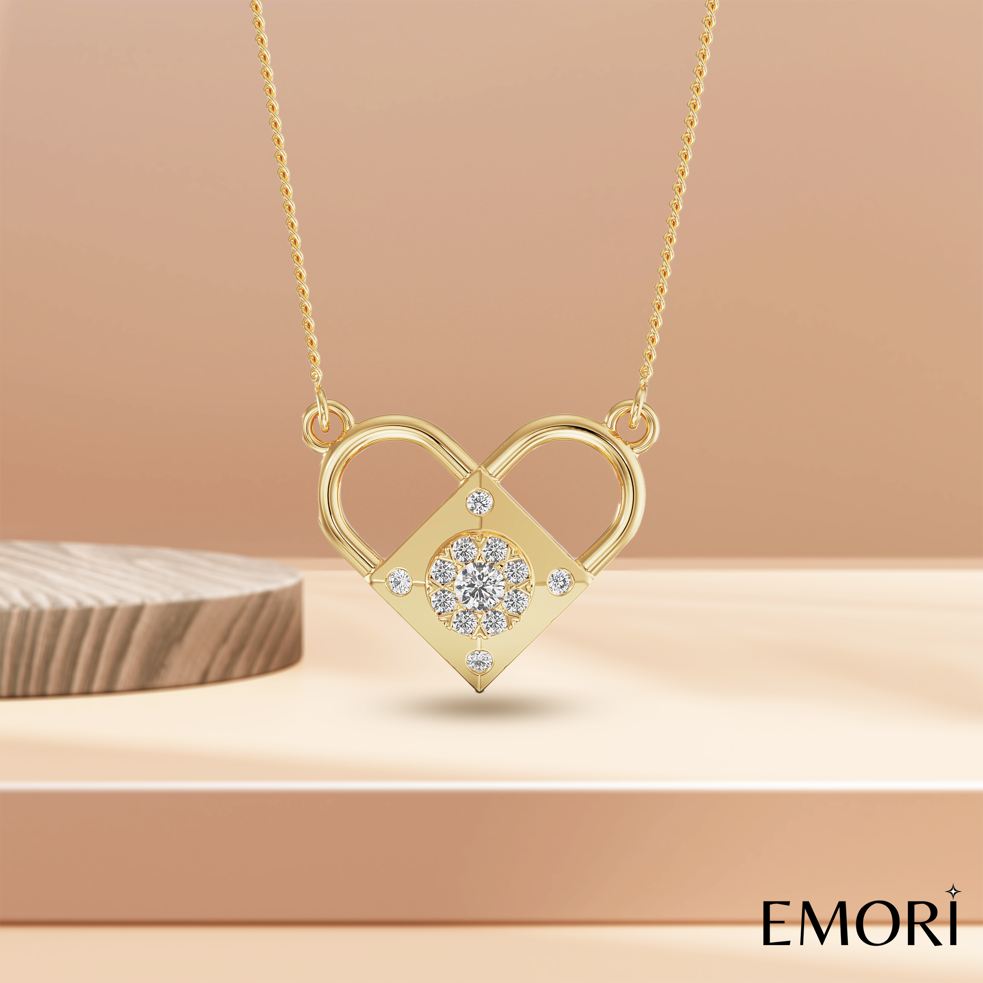 Heart of Eternity Diamond Necklace Prospective View