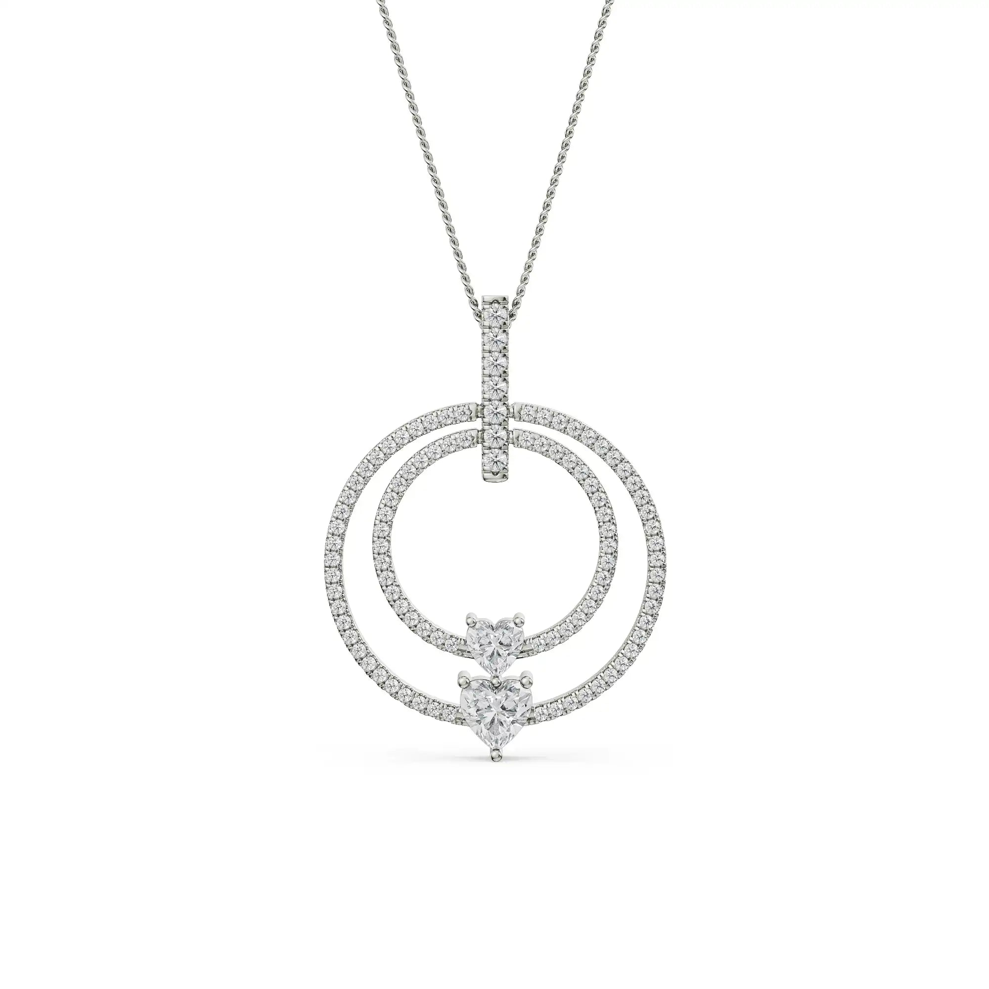 Circle Heart Lab Grown Diamond Pendant_in-stock