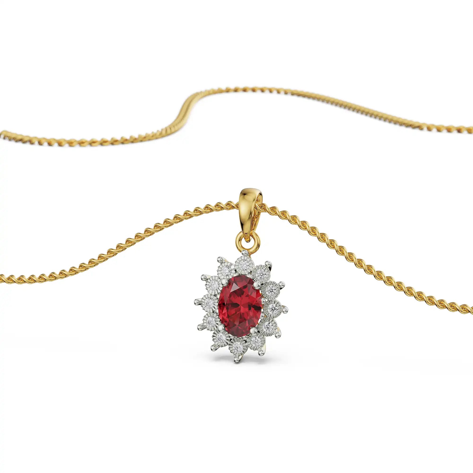 Vintage Gemstone Pendant Prospective View in 9KT