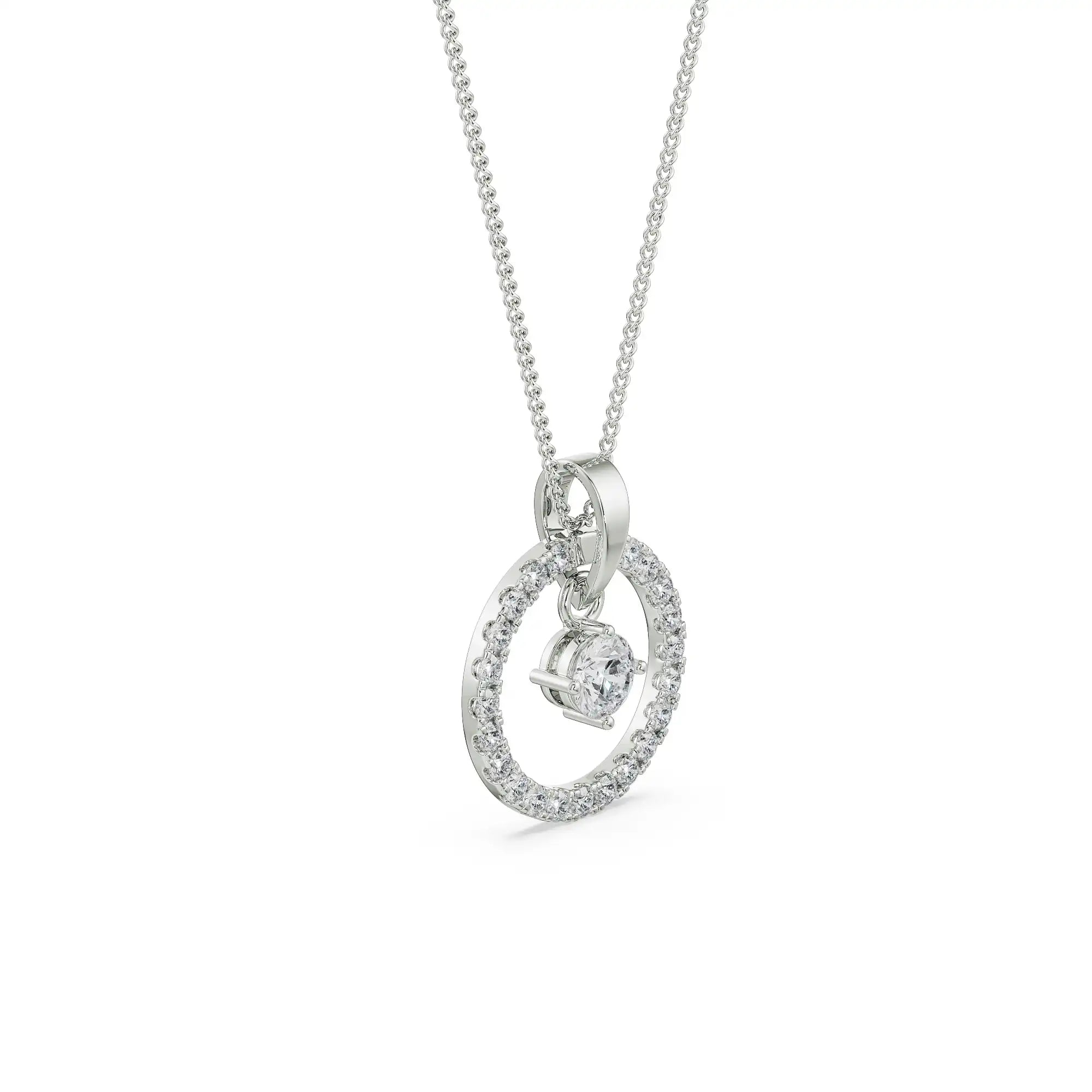 Dewy Diamond Pendant Side View