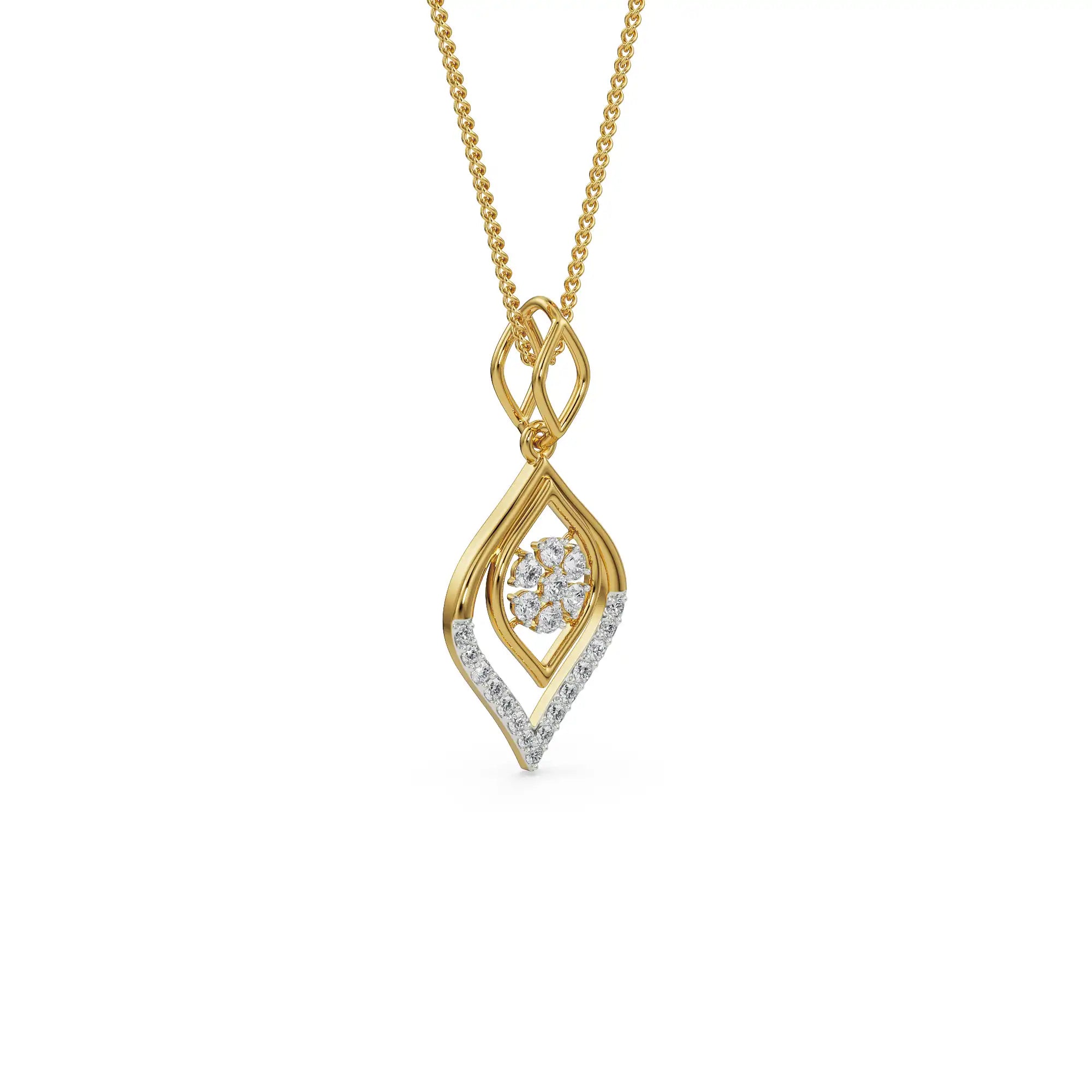 Serene Blossom Diamond Pendant Side View