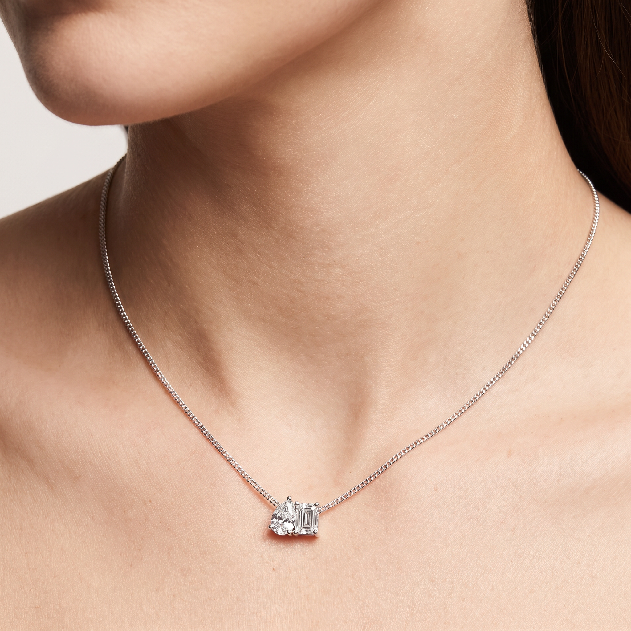 Lab-Grown Two Stone Diamond Pendant