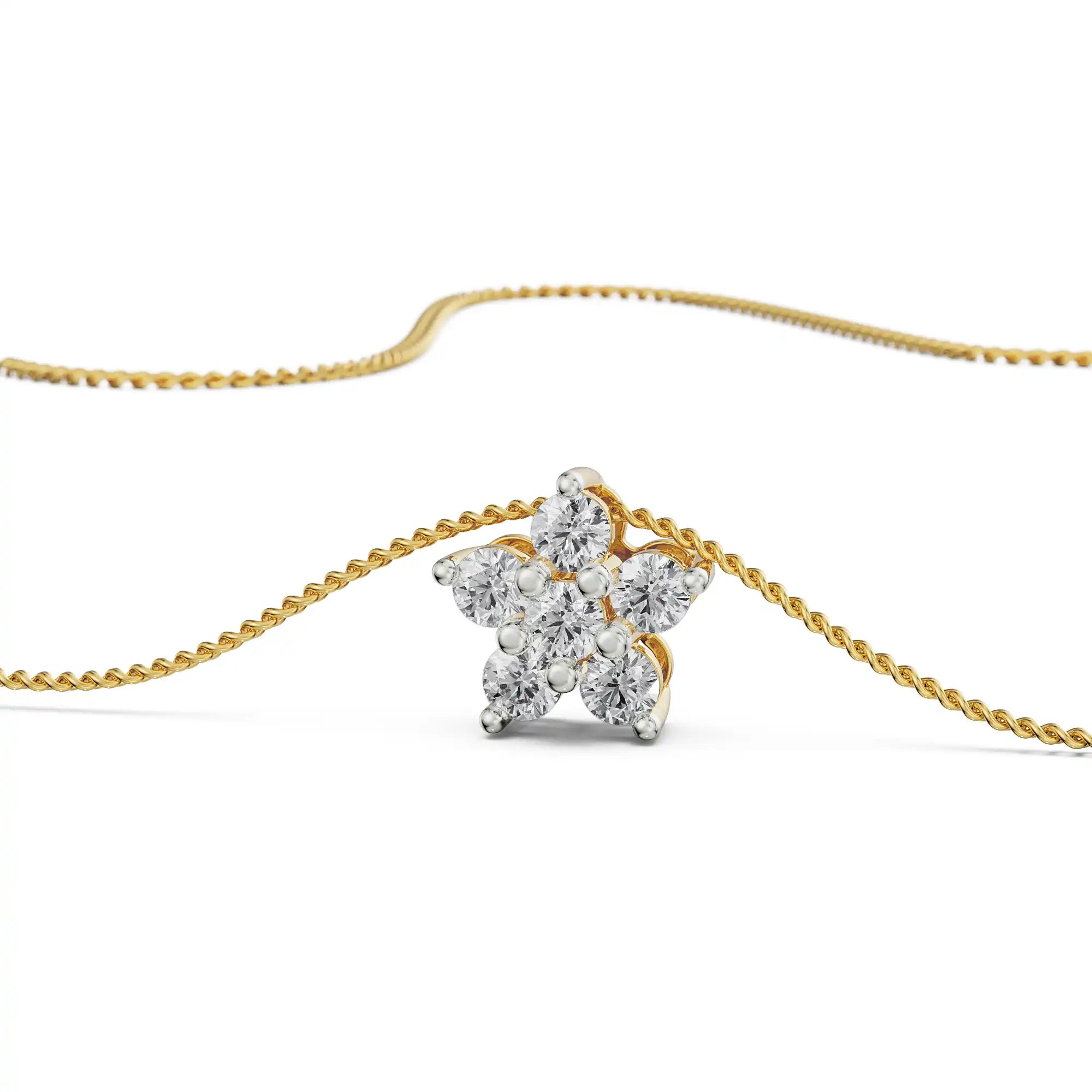 Mosi Leaf Diamond Pendant Prospective View