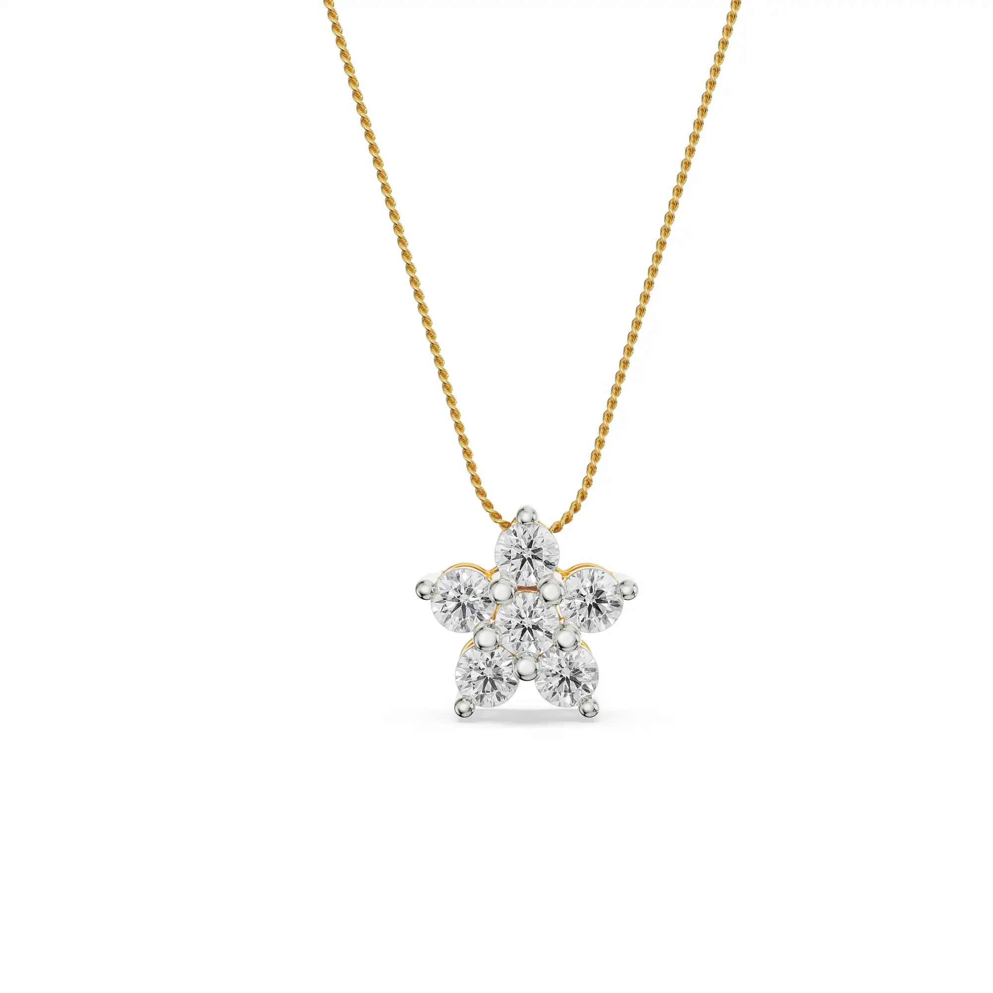 Mosi Leaf Diamond Pendant Front View