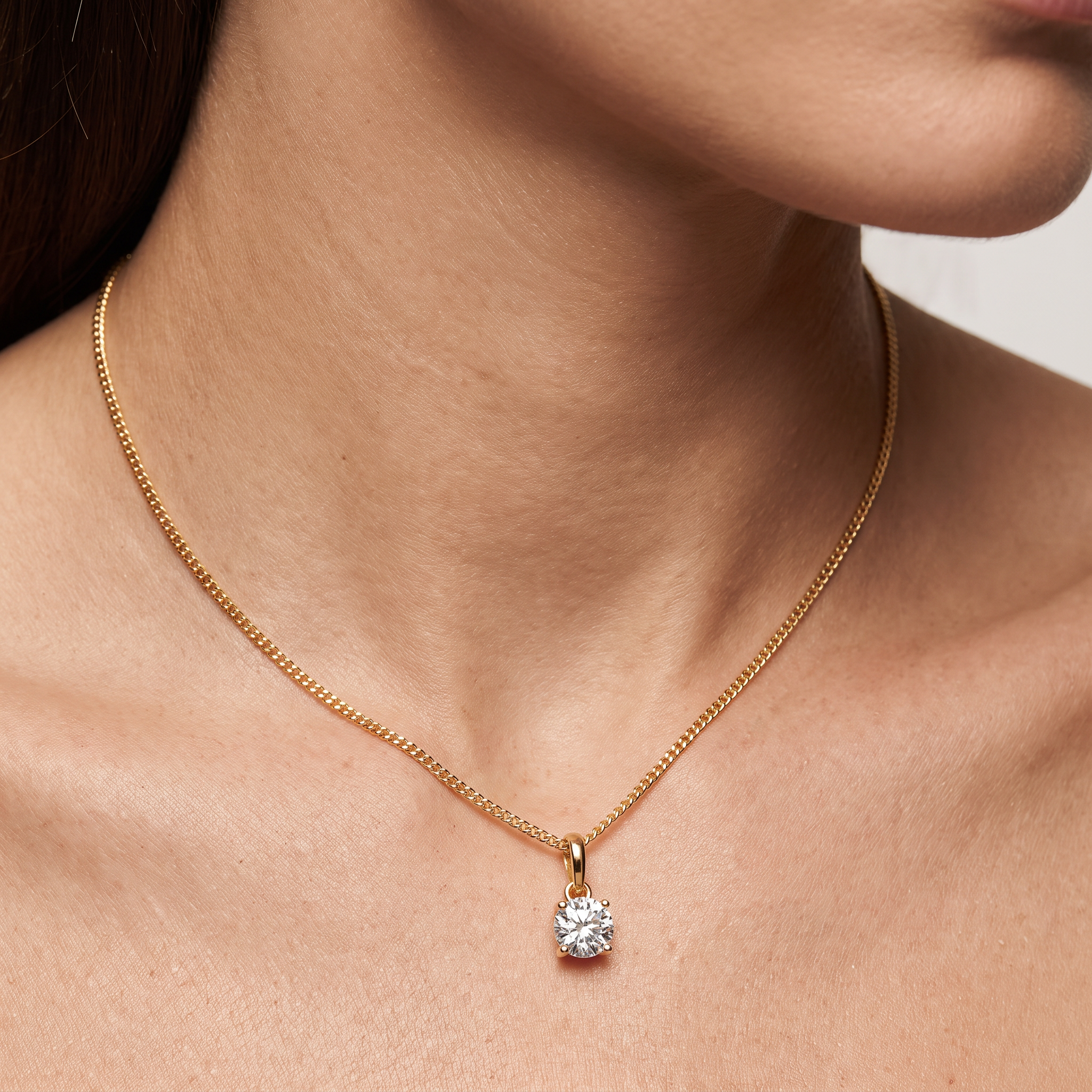 0.5 CT Round Lab Grown Diamond Solitaire Pendant