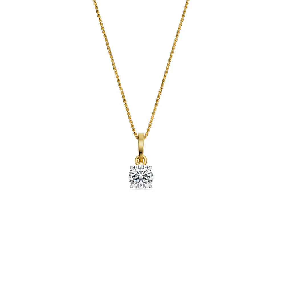 0.5 CT Round Lab Grown Diamond Solitaire Pendant 9KT
