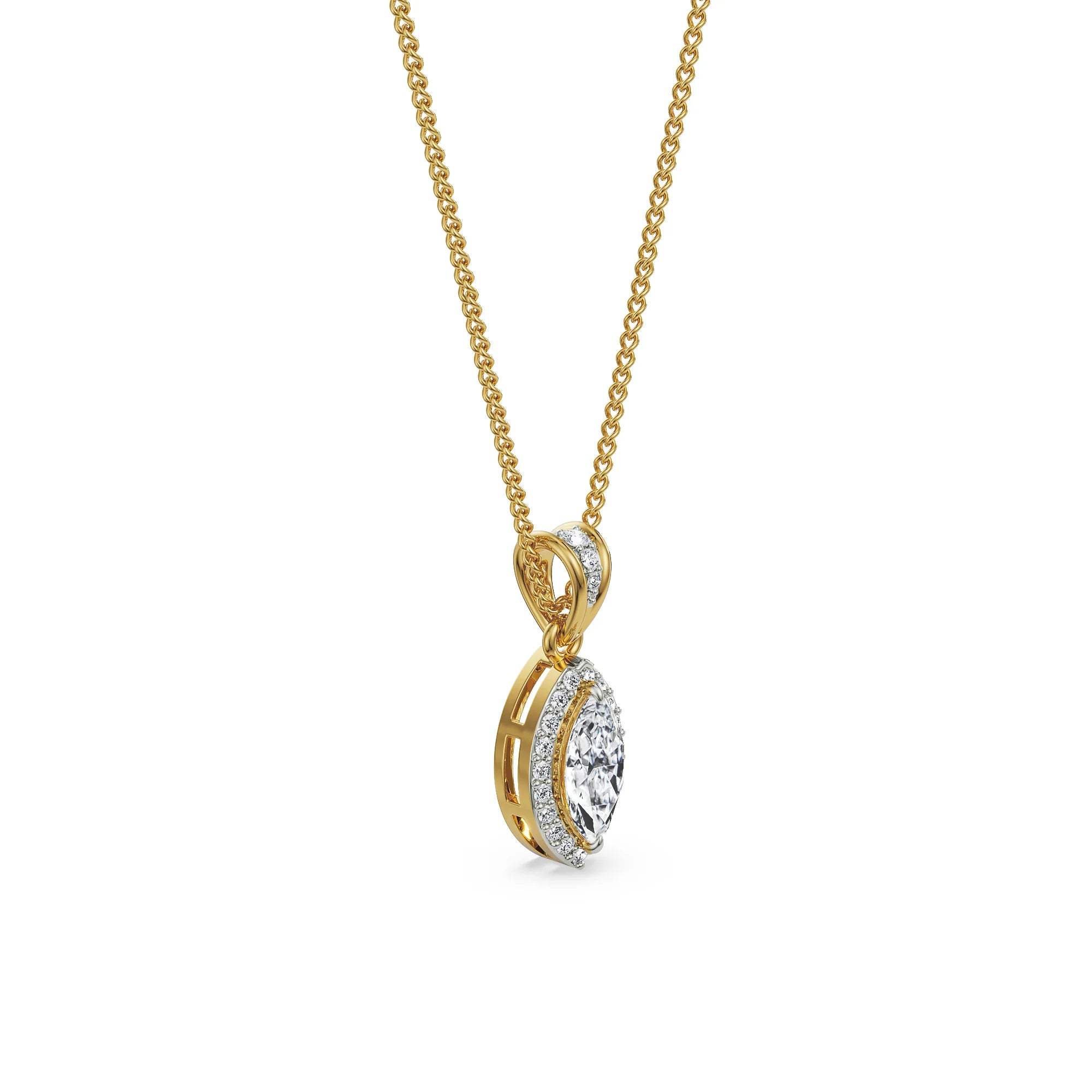 0 5 CT Marquise Halo Lab Diamond Pendant_in-stock