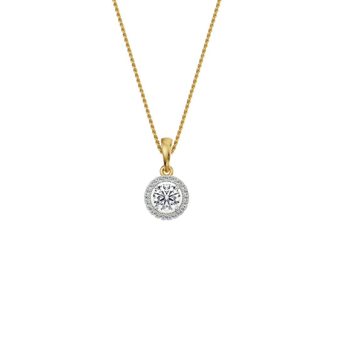 0.5 CT Halo Lab Grown Diamond Pendant - top view