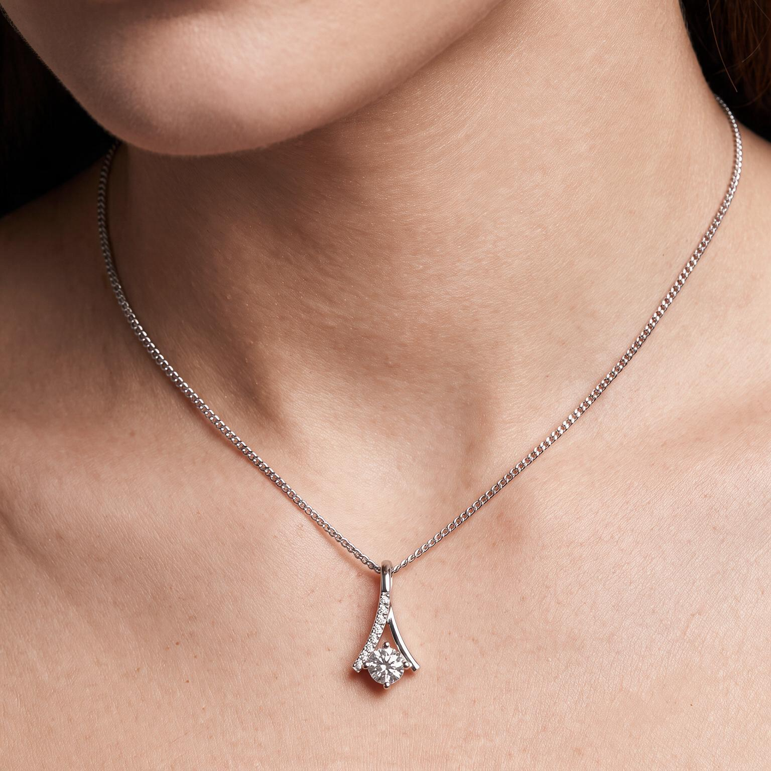 Inverted V Lab Grown Diamond Pendant