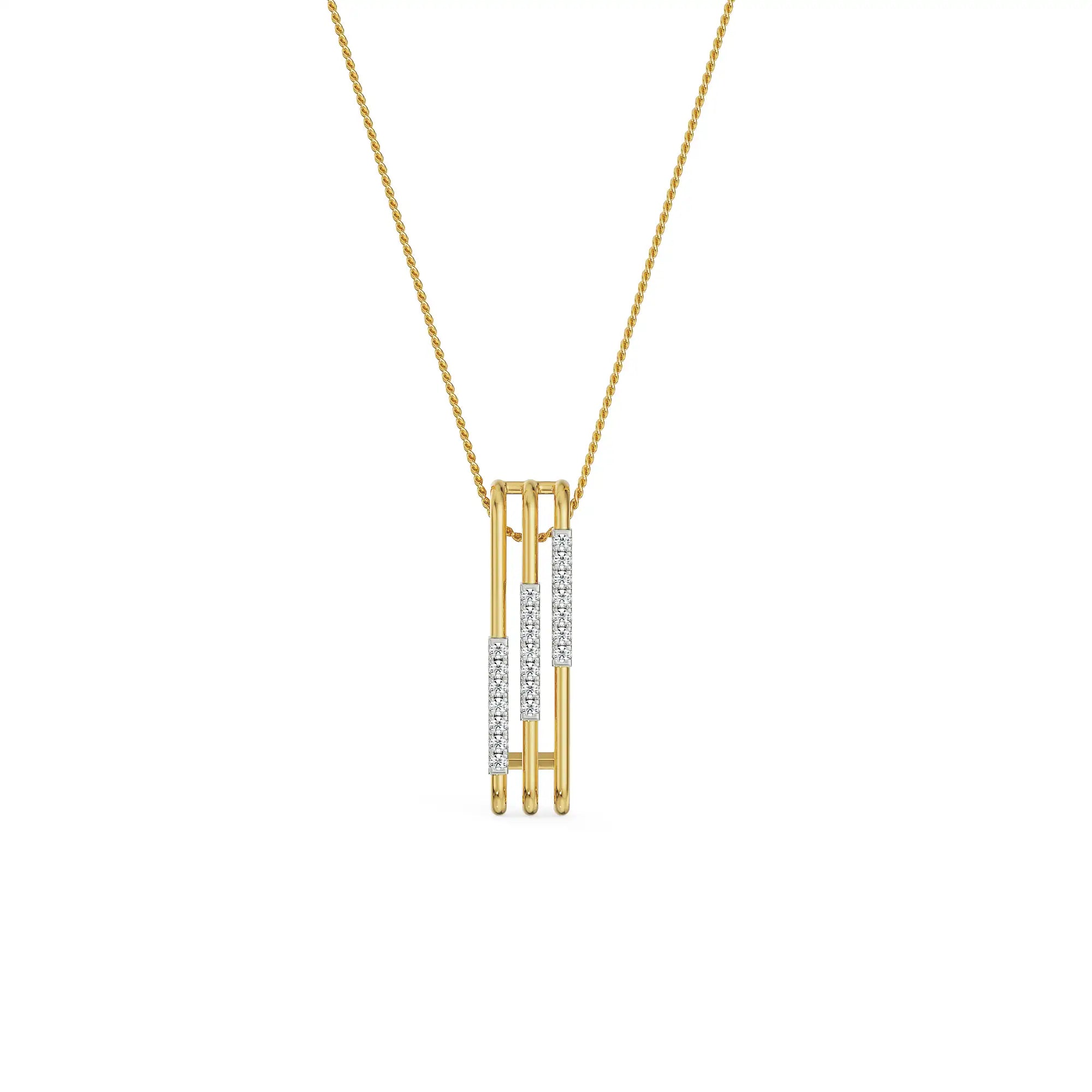 Vertical Bar Diamond Pendant right view