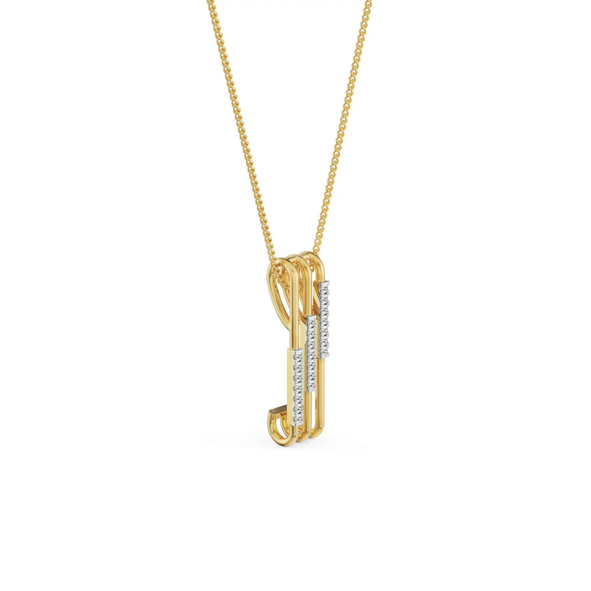Vertical Bar Diamond Pendant left view