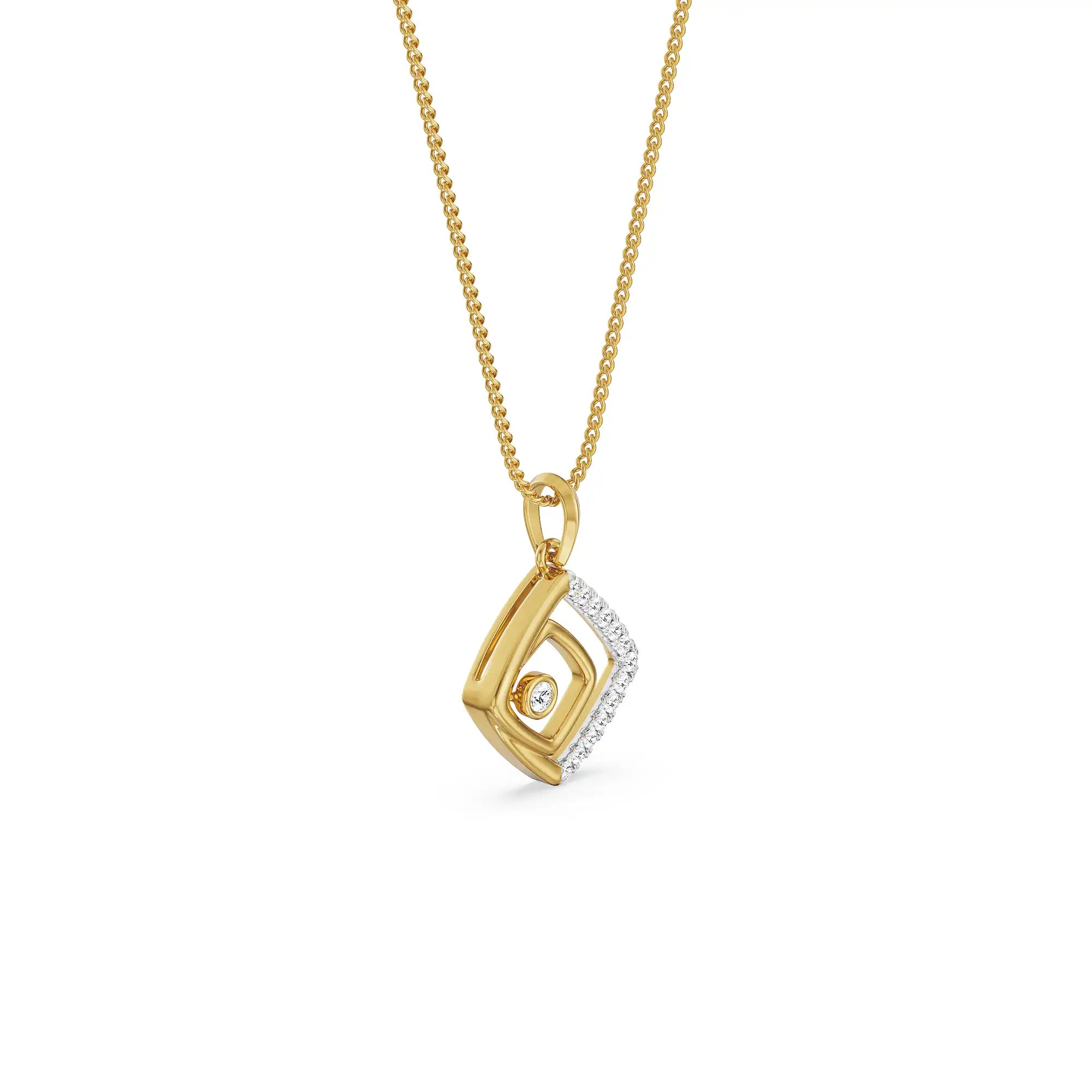 Glimmering Maze Diamond Pendant Side view
