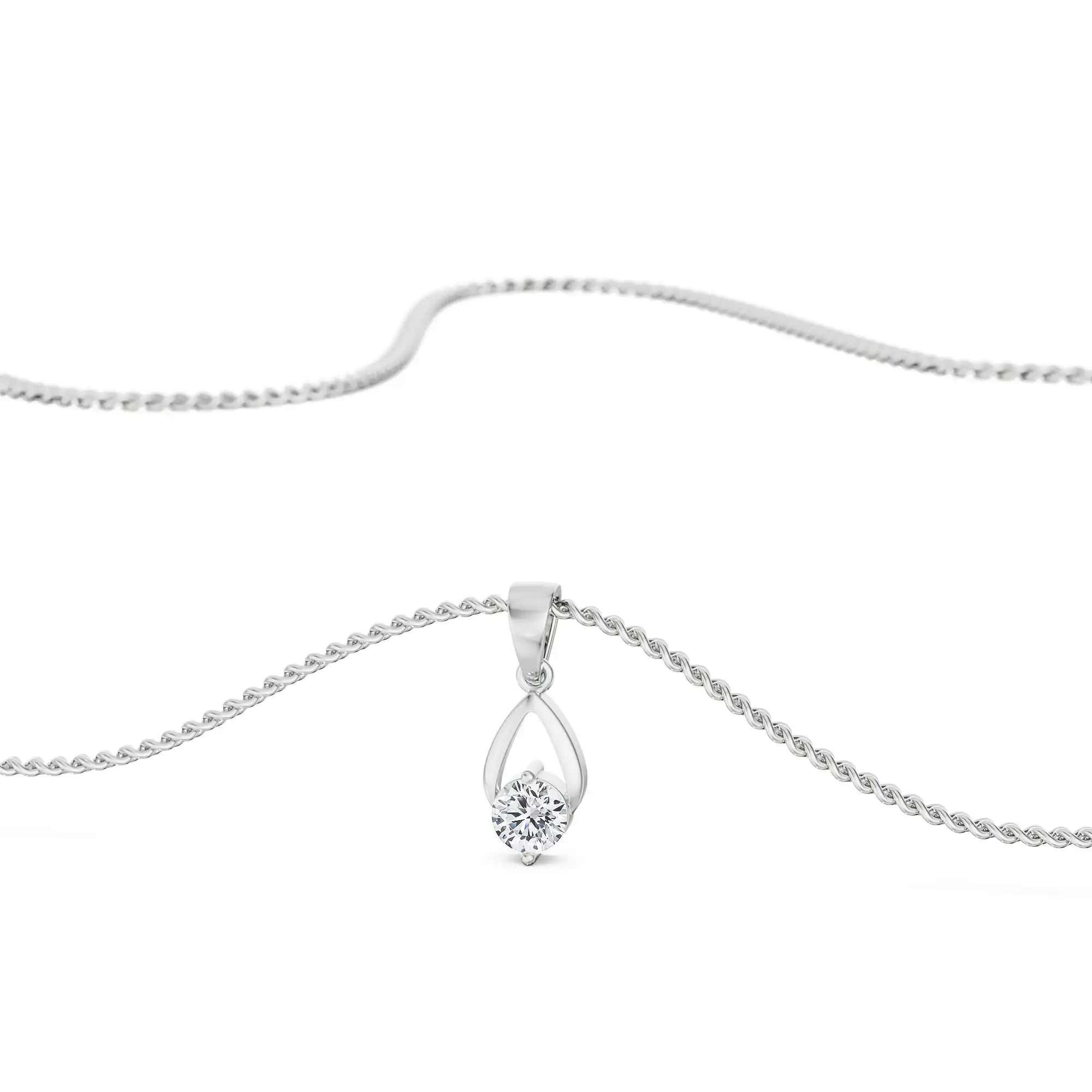 Shimmering Dainty Round Lab Grown Diamond Pendant_in-stock