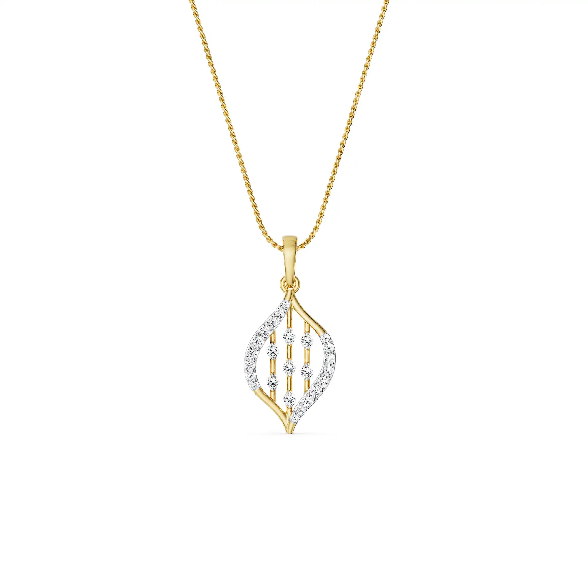 Parallel Stroke Diamond Pendant right view