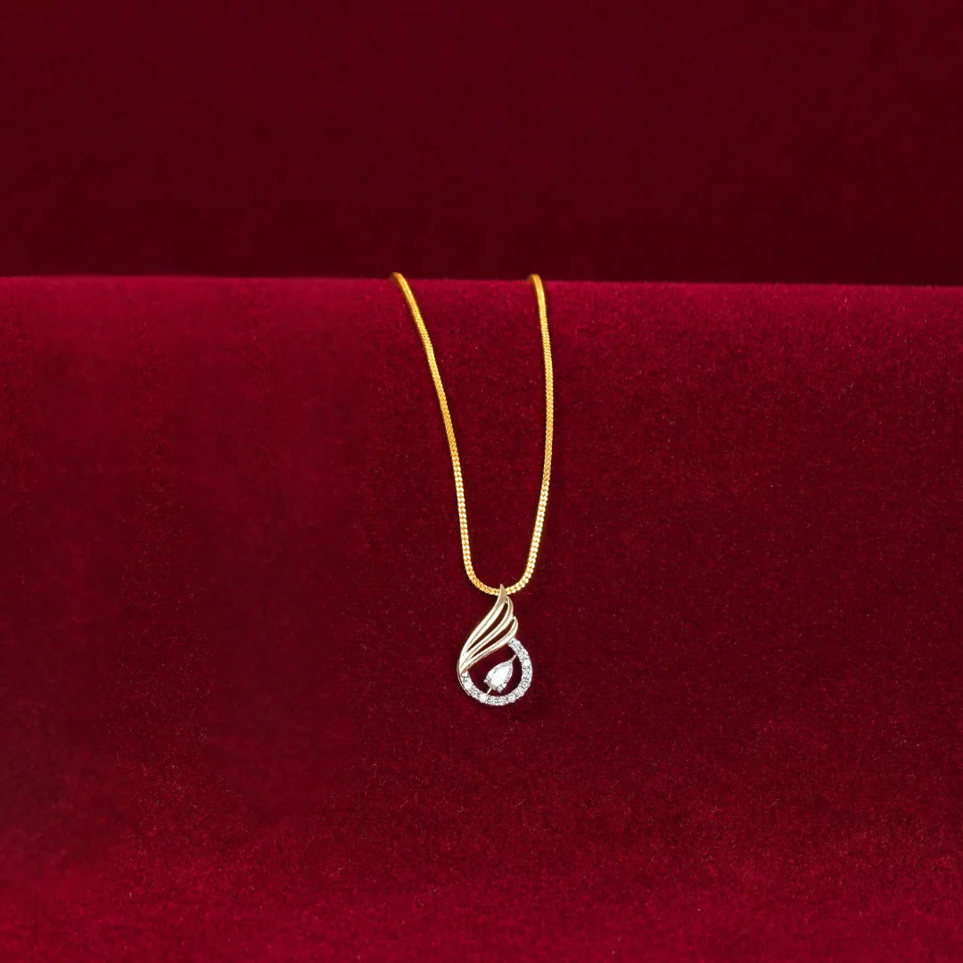 Pear Swan Diamond Pendant Prospective View