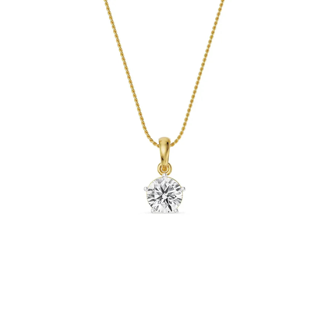 1 CT Round Diamond Pendant - perspective view
