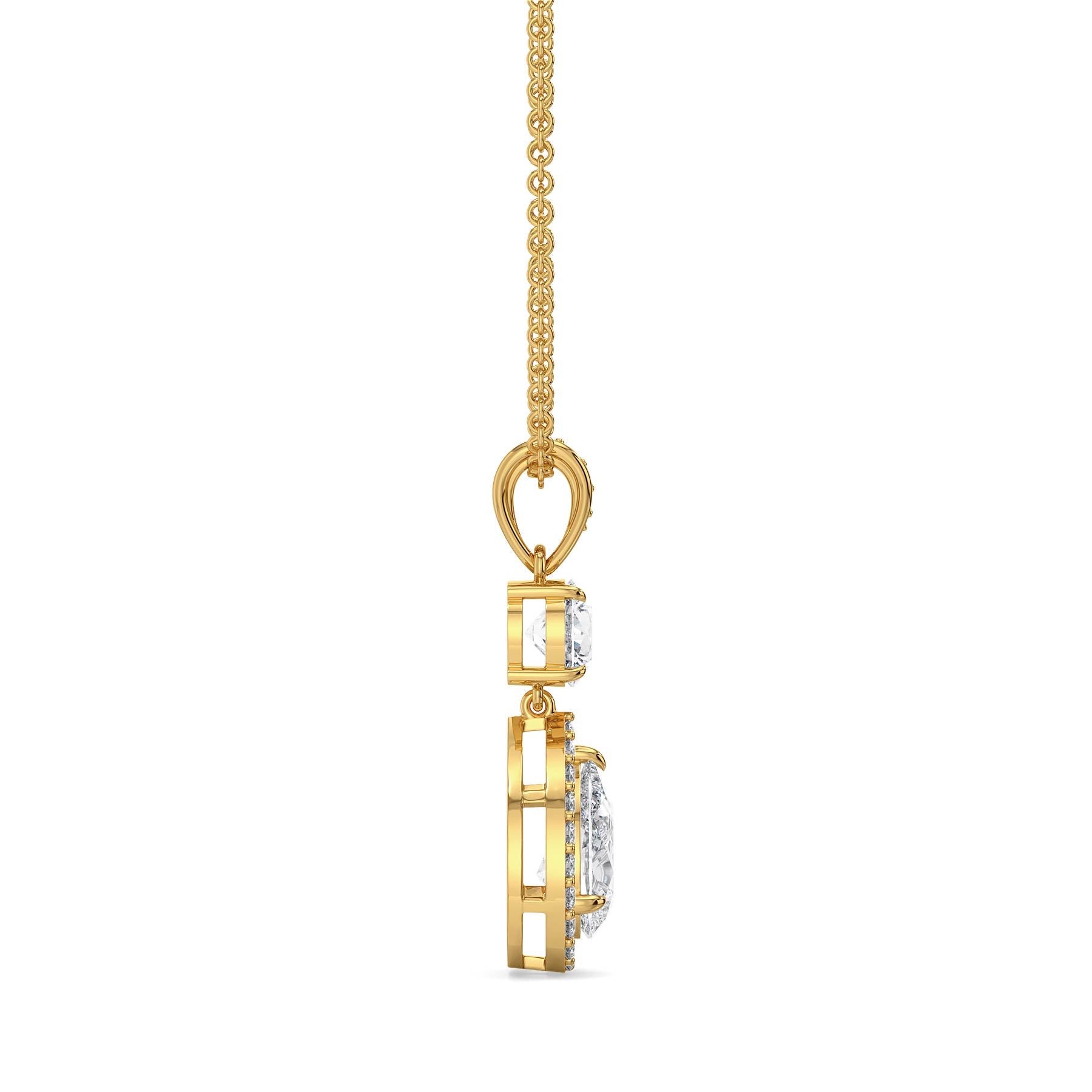 Halo Tear Drop Lab Grown Diamond Pendant 9KT