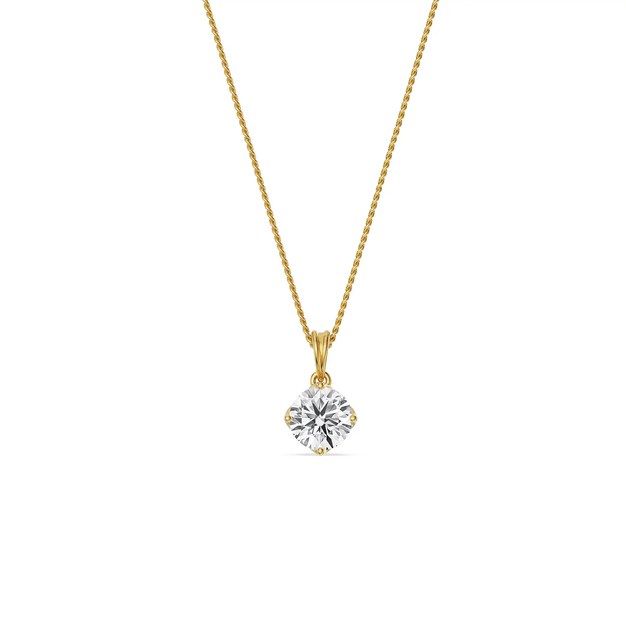 Anika Round Lab Grown Diamond Solitaire Pendant - Prospective view