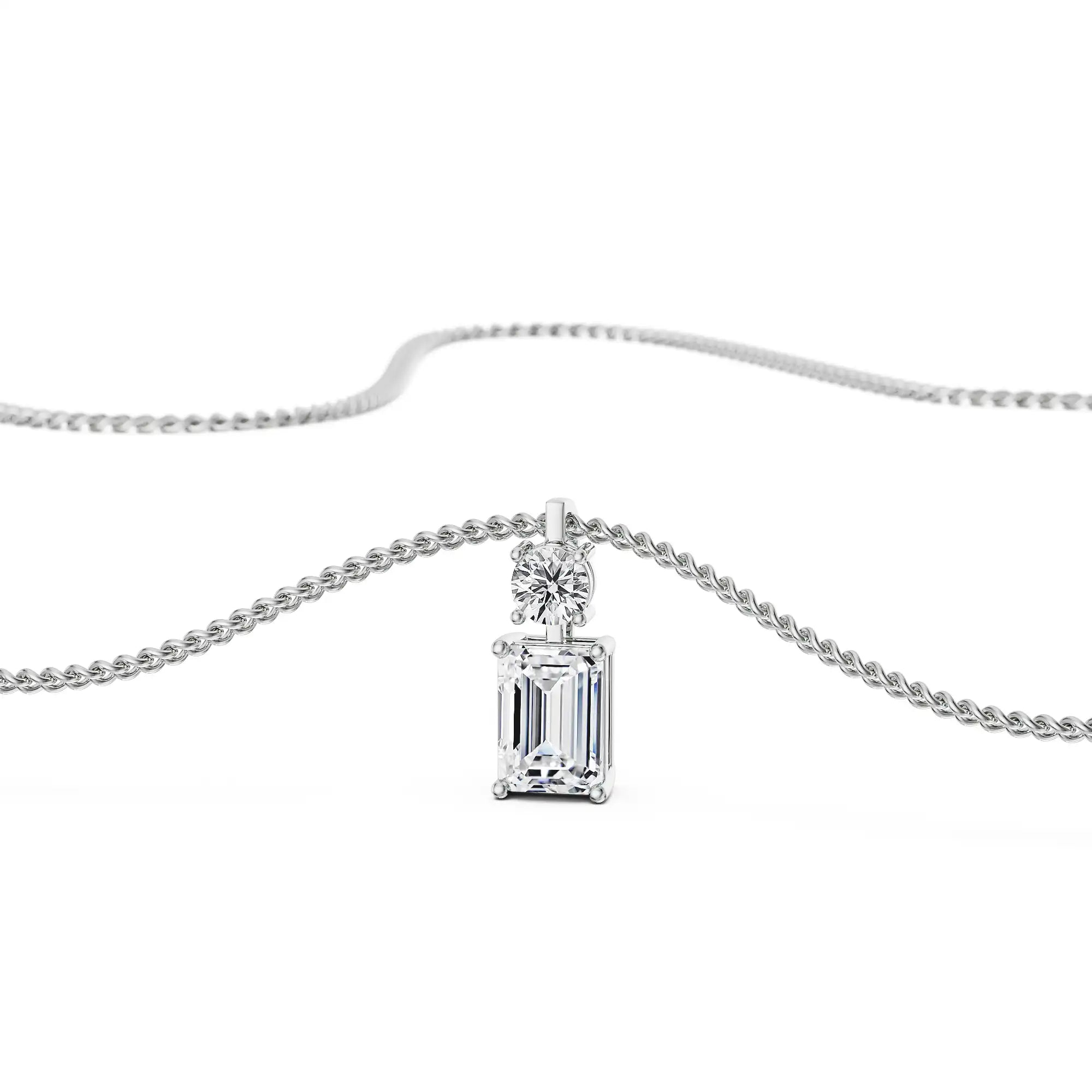 Ethereal Radiance Lab Grown Diamond Pendant - front view in 9KT