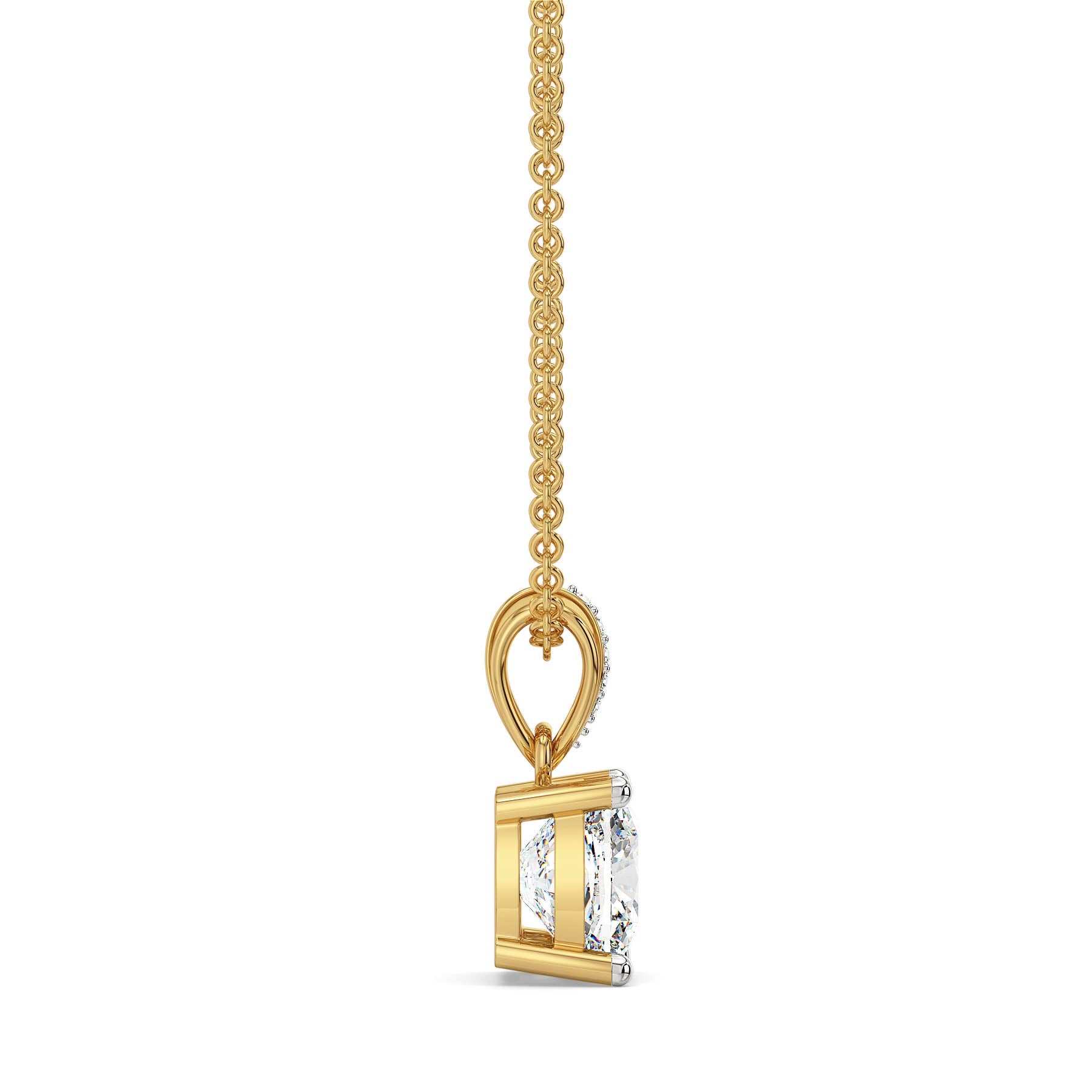 2 CT Cushion Lab Grown Diamond Solitaire Pendant 9KT