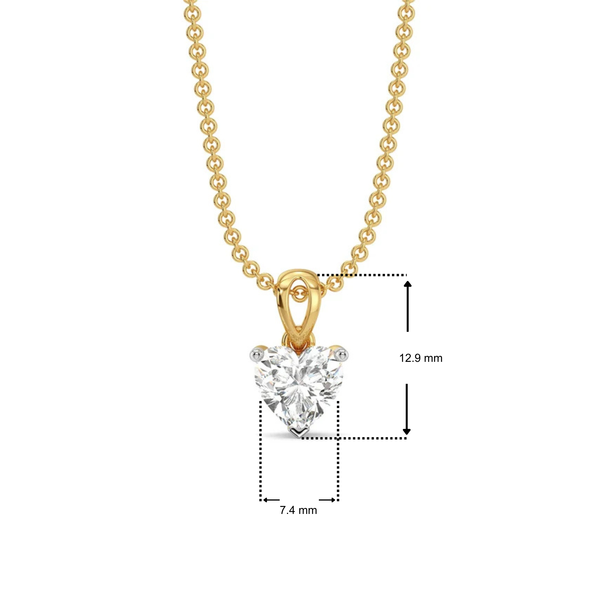 1 CT Heart Lab Grown Diamond Solitaire Pendant