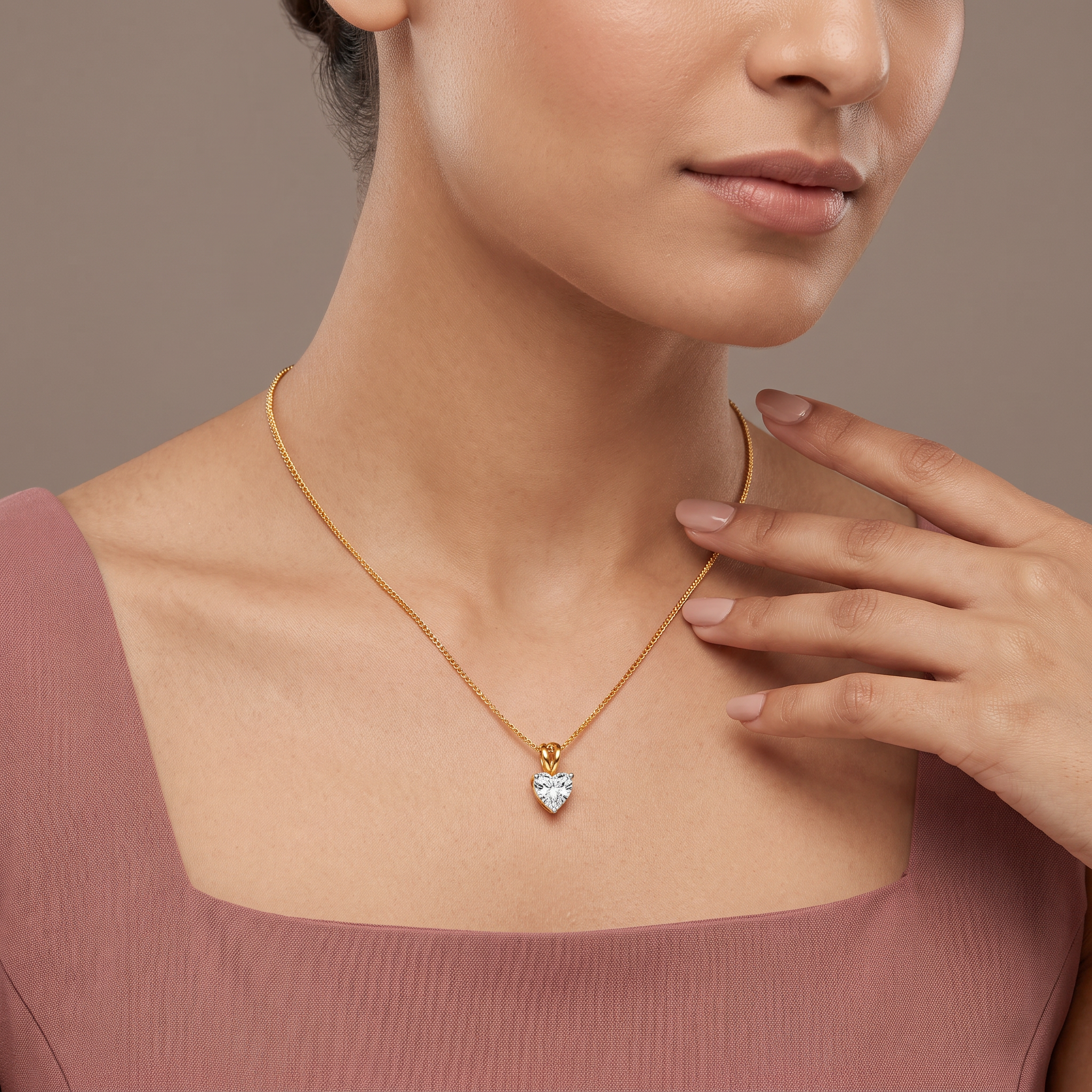 1 CT Heart Lab Grown Diamond Solitaire Pendant