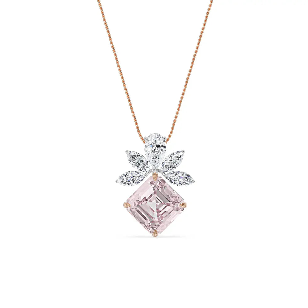 Floral Pink Lab Grown Diamond Pendant_in_stock
