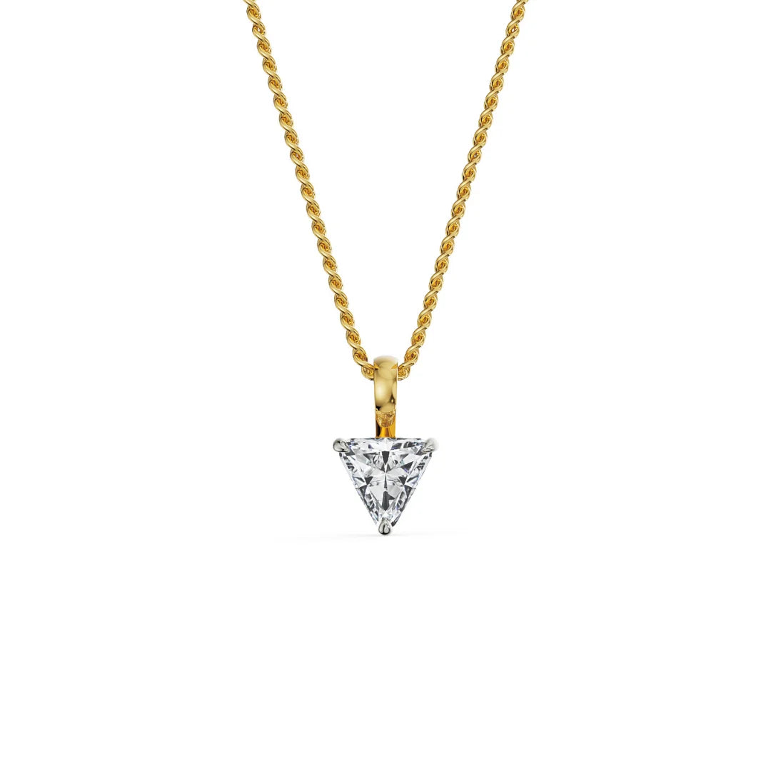 2 CT Trillion Lab Grown Diamond Pendant- front view