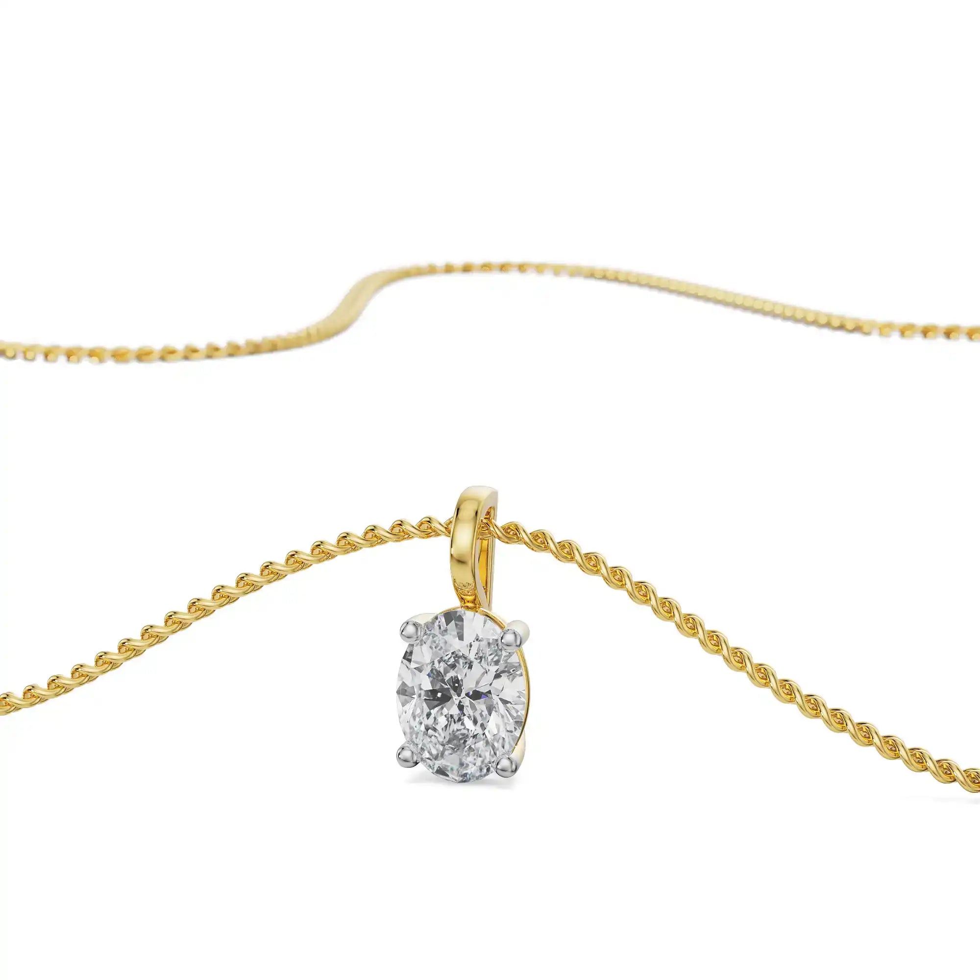 2 CT Oval Lab Grown Diamond Pendant - Top View