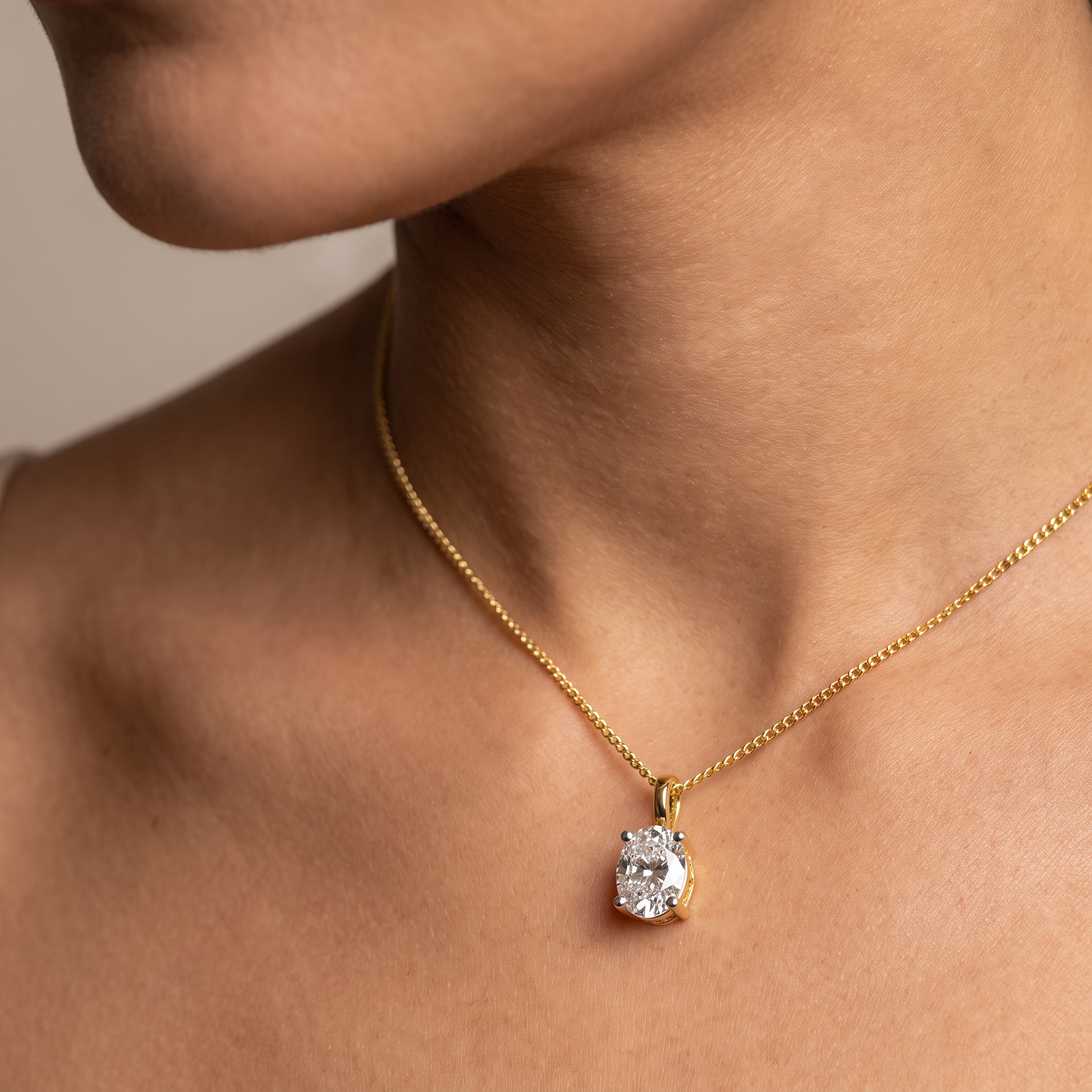 2 CT Oval Lab Grown Diamond Pendant