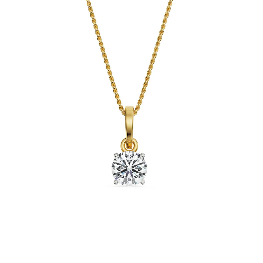 2 CT Round Lab Grown Diamond Pendant - Front View