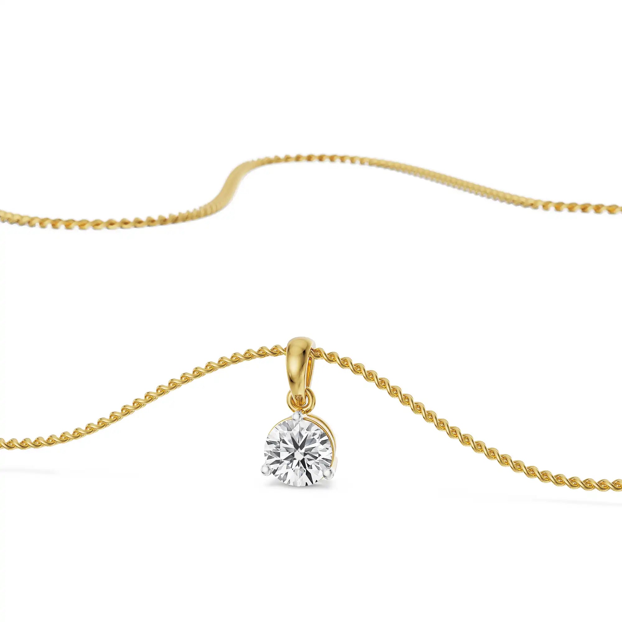 Three Prong 2 CT Lab Grown Diamond Pendant - Top View