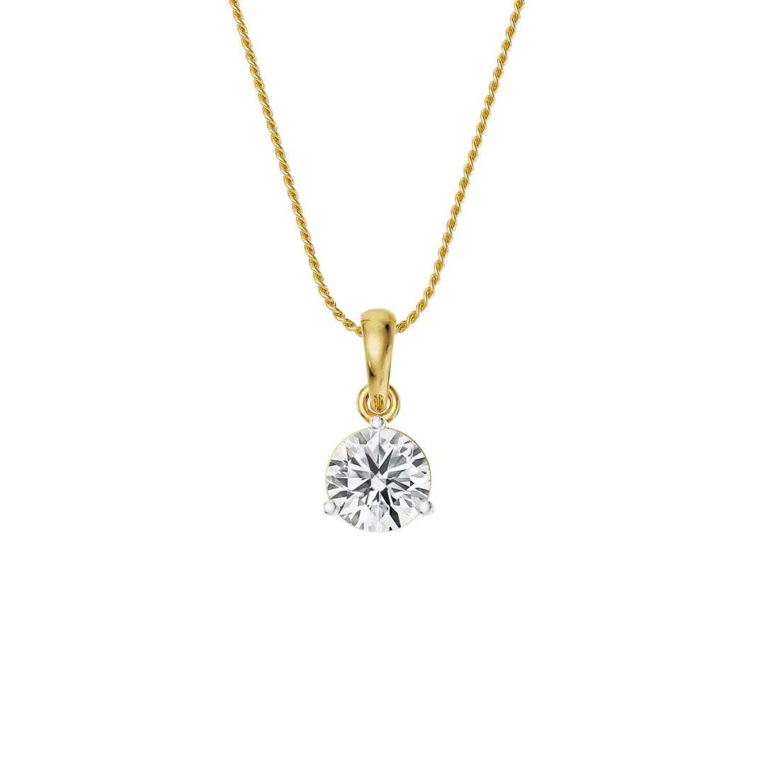 2 CT Round Lab Grown Diamond Pendant- Front view